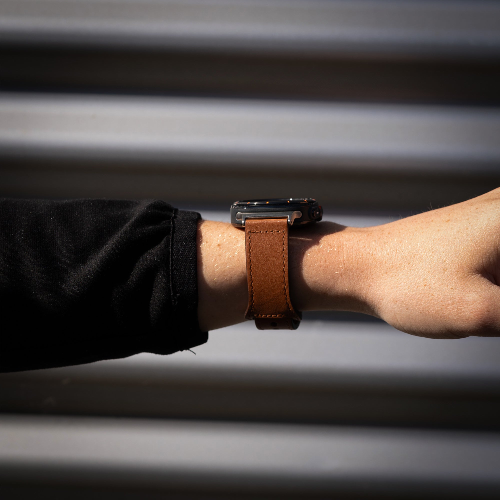 Samsung Galaxy Watch Ultra 2 leren band met druksluiting (bruin)