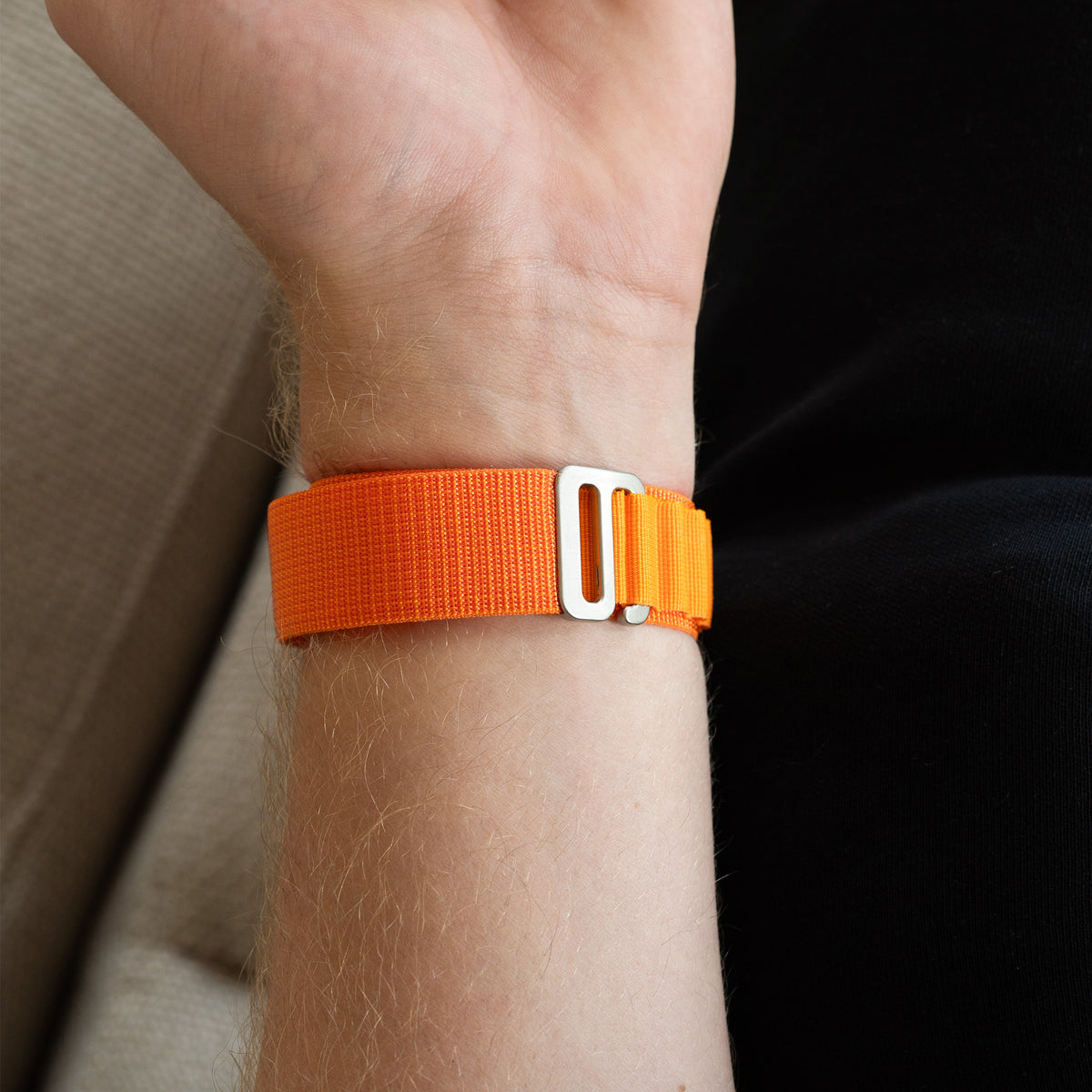 Alpine Nylon Strap, orange, lifestyle photo