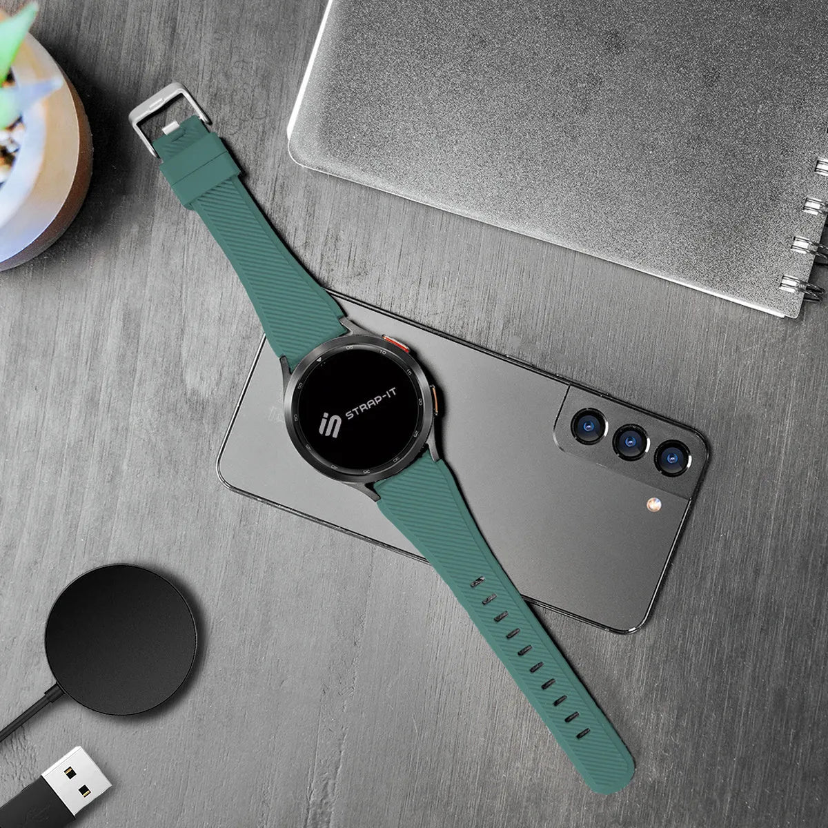 Suunto Race (S) twill siliconen bandje (dennengroen)