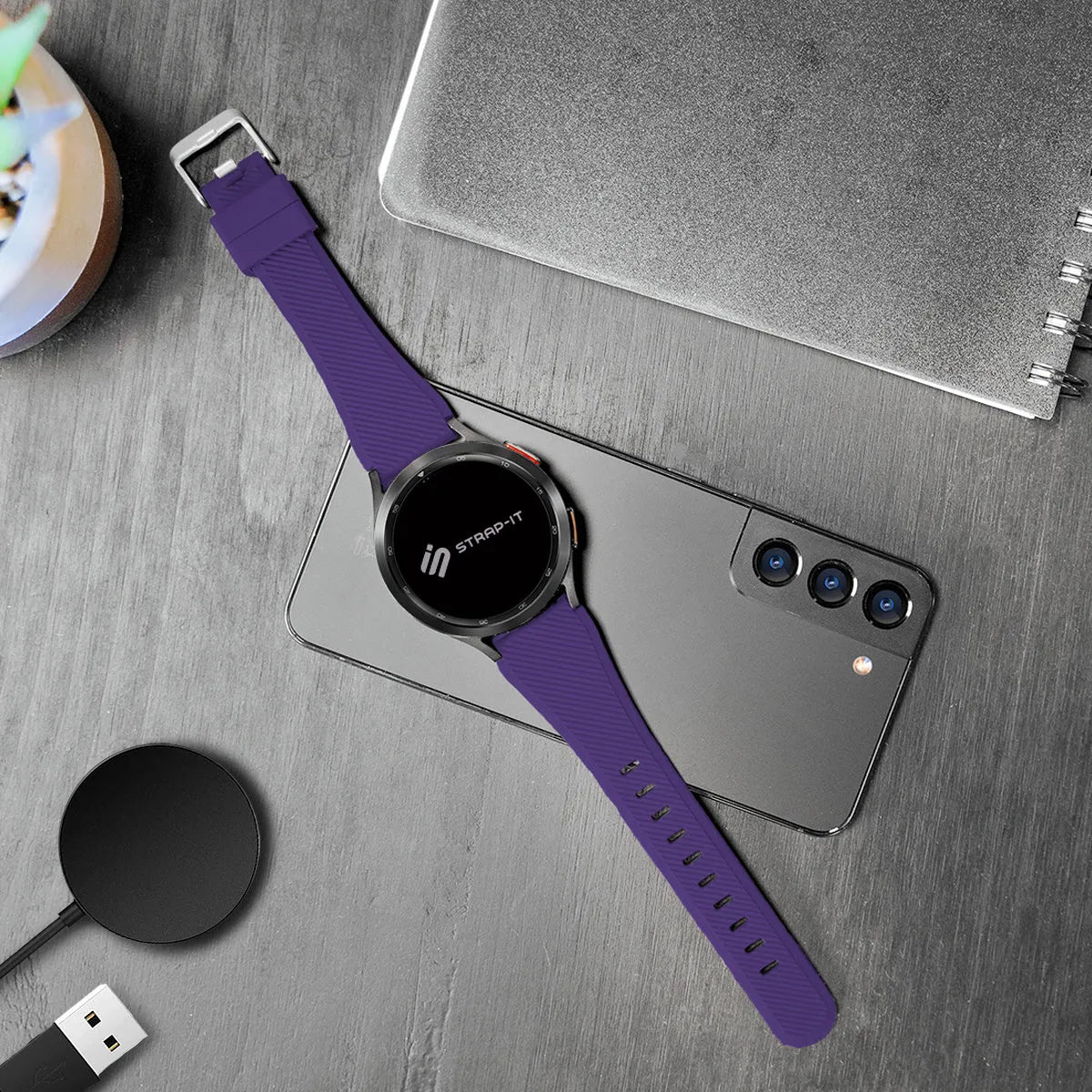 Coros Apex 42mm Twill Silicone Strap (Purple)