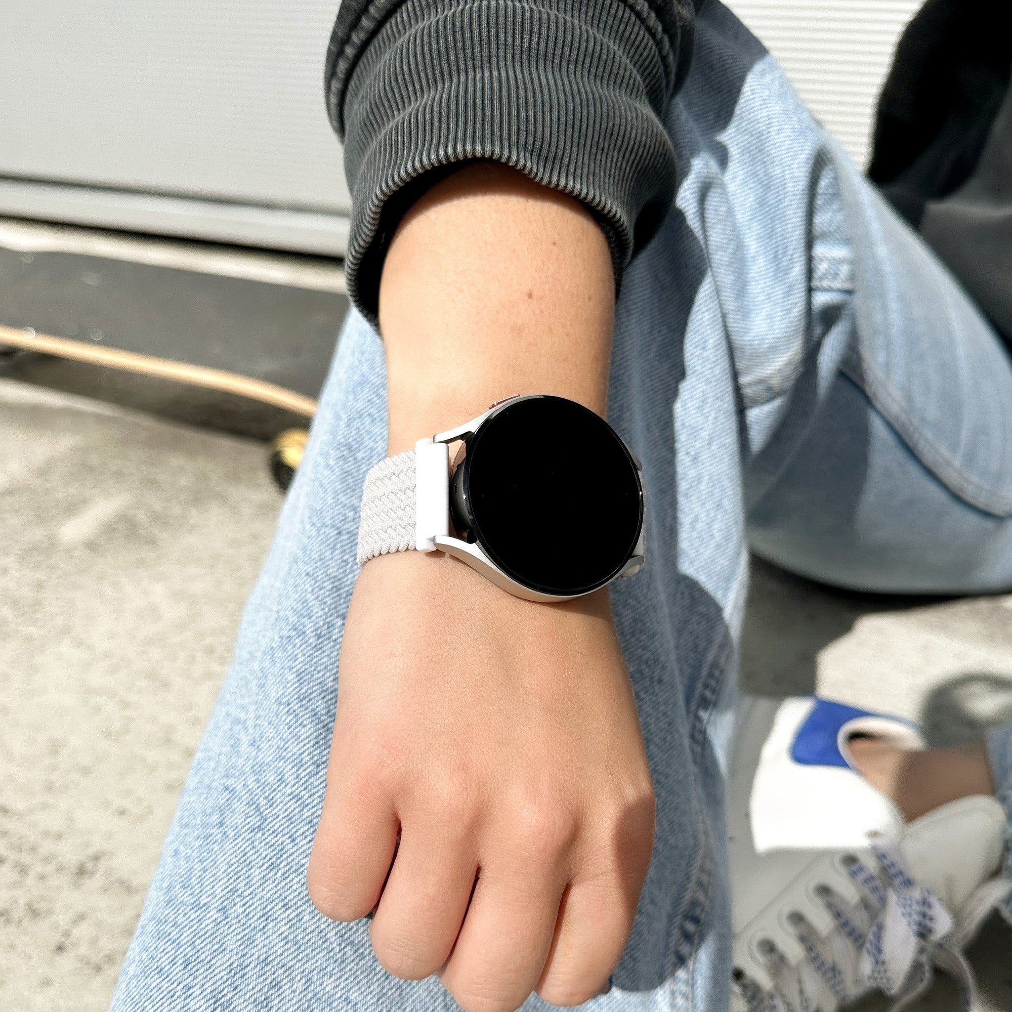 Amazfit Bip 6 verstelbaar geweven bandje (wit)