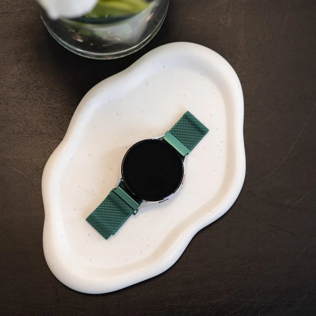 Milanese Strap, green, lifestyle photo