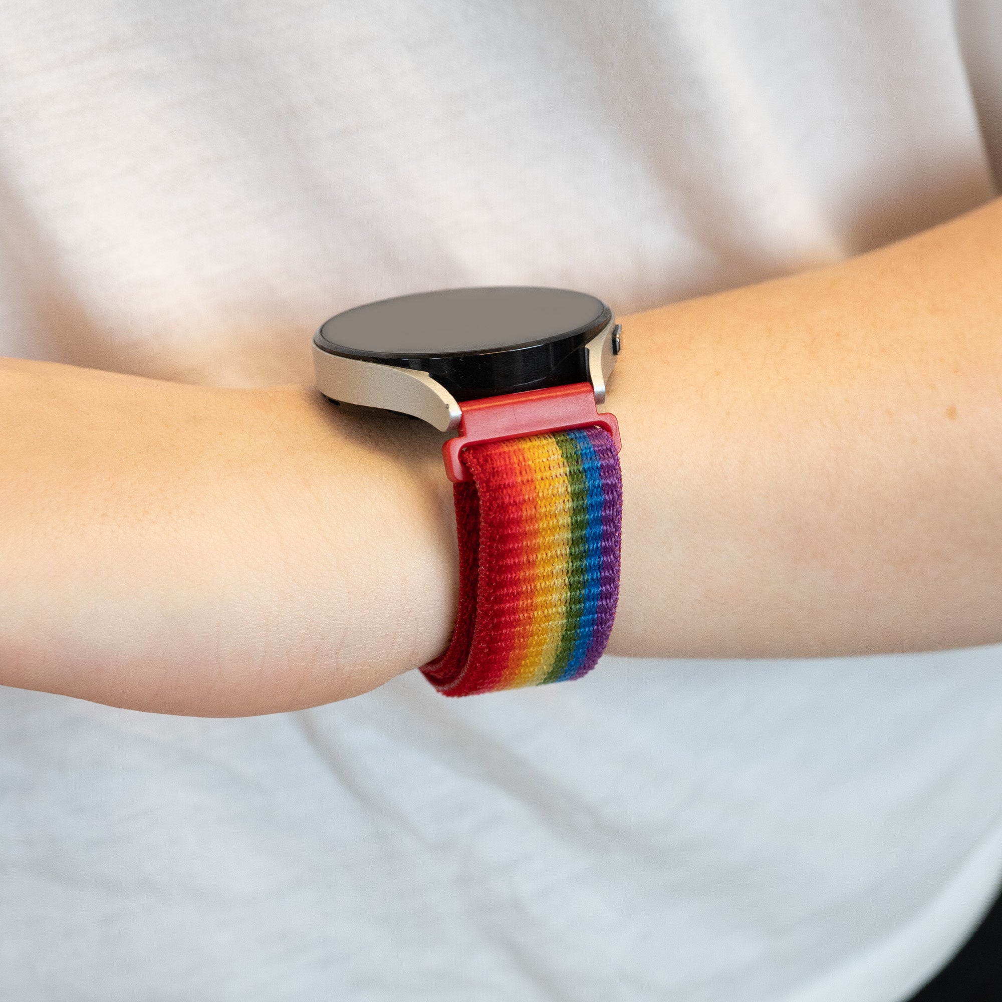 Bandz Garmin Venu nylon loop band (regenboog)