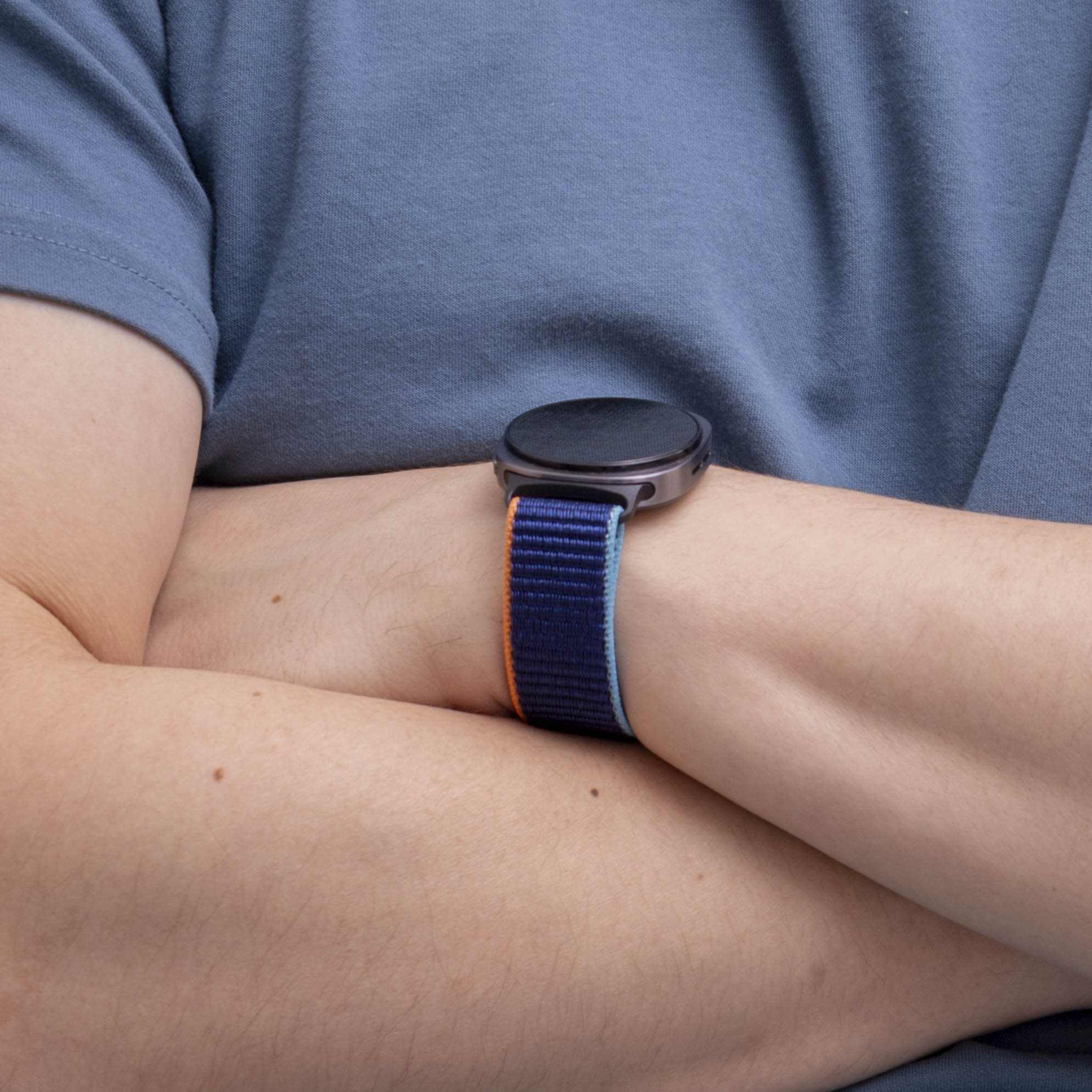 Samsung Galaxy Watch 8 Classic nylon bandje (donkerblauw mix)