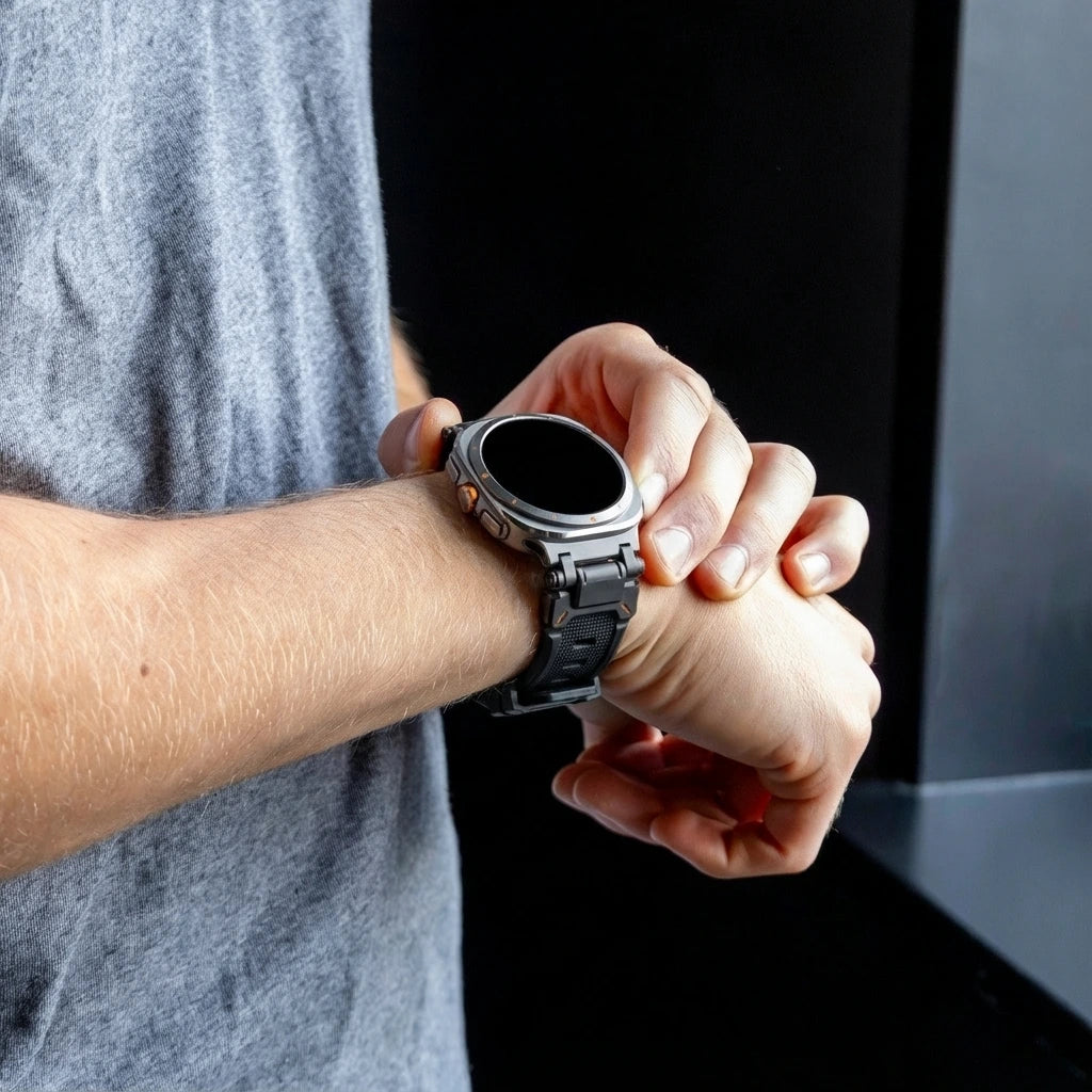 Samsung Galaxy Watch Ultra 'Explorer' TPU band (zwart met zwart)