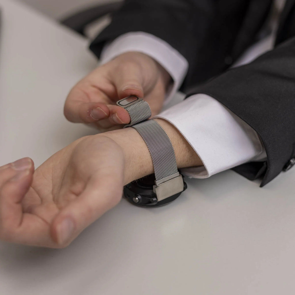 Milanese Strap, silver, lifestyle photo