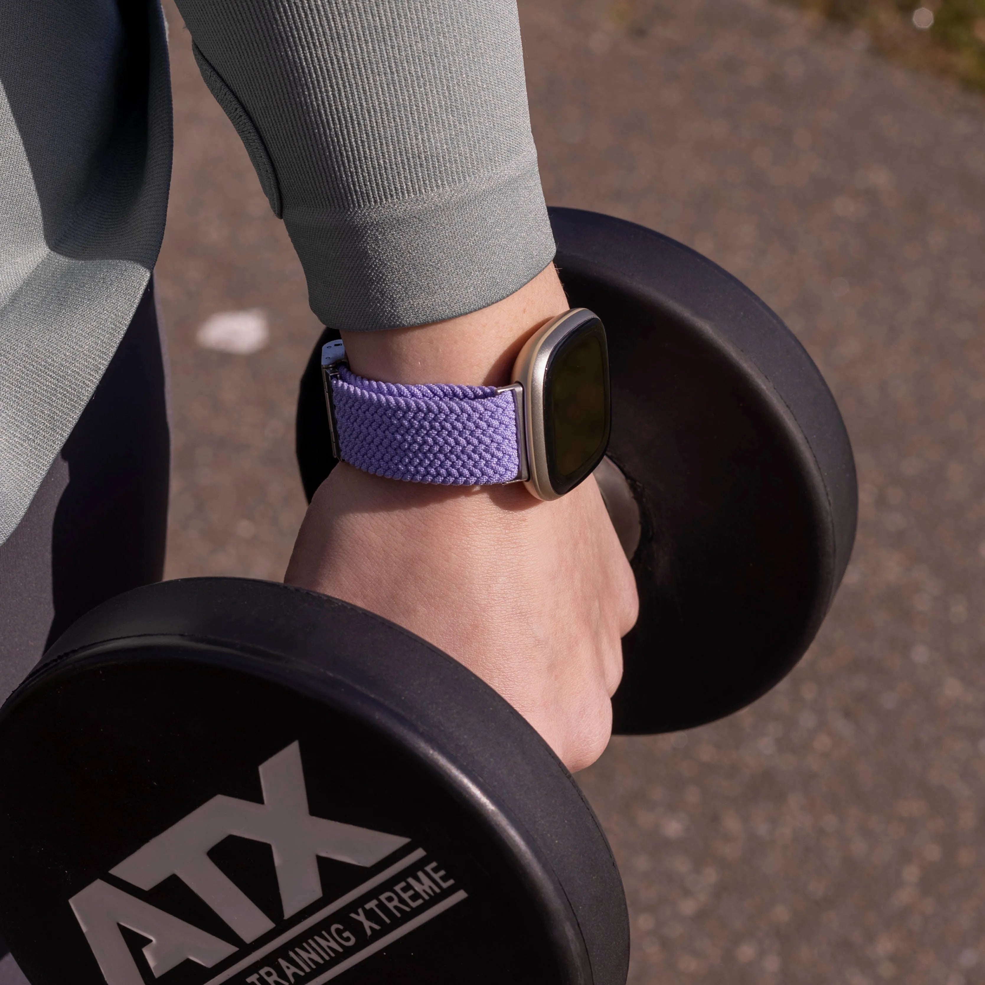 Fitbit Sense verstelbaar gevlochten bandje (lichtpaars)