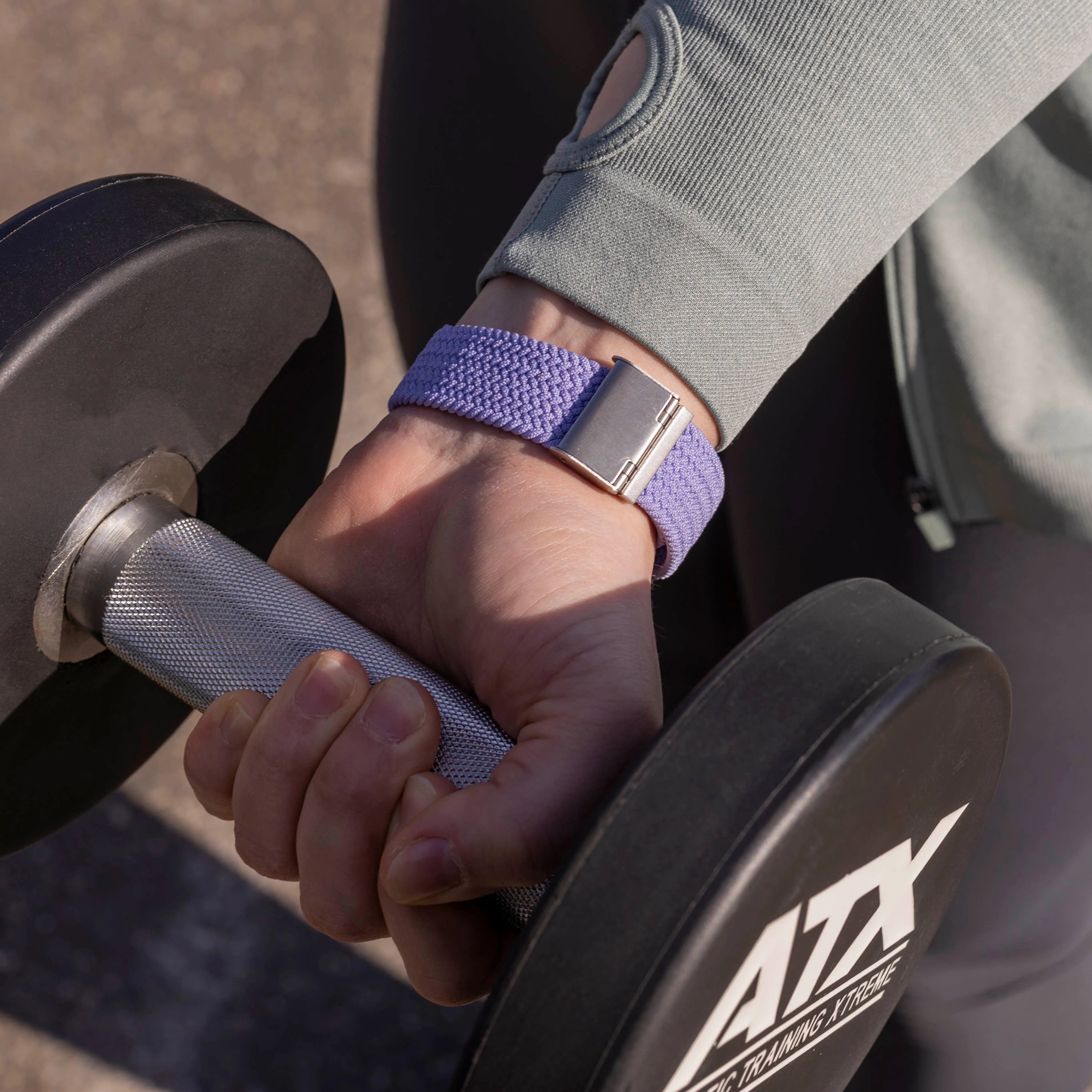 Fitbit Sense verstelbaar gevlochten bandje (lichtpaars)