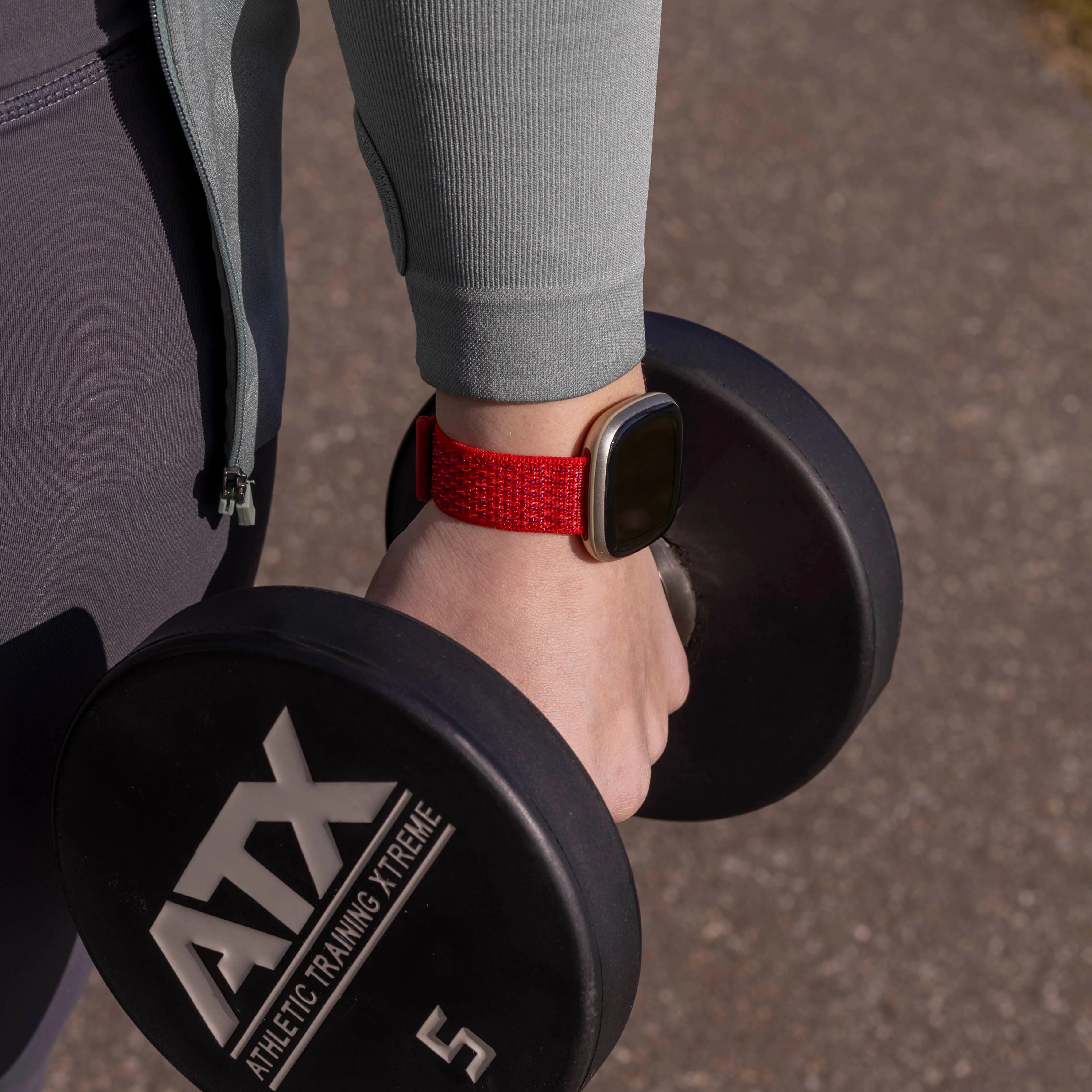 Fitbit Versa 3 nylon bandje (rood)