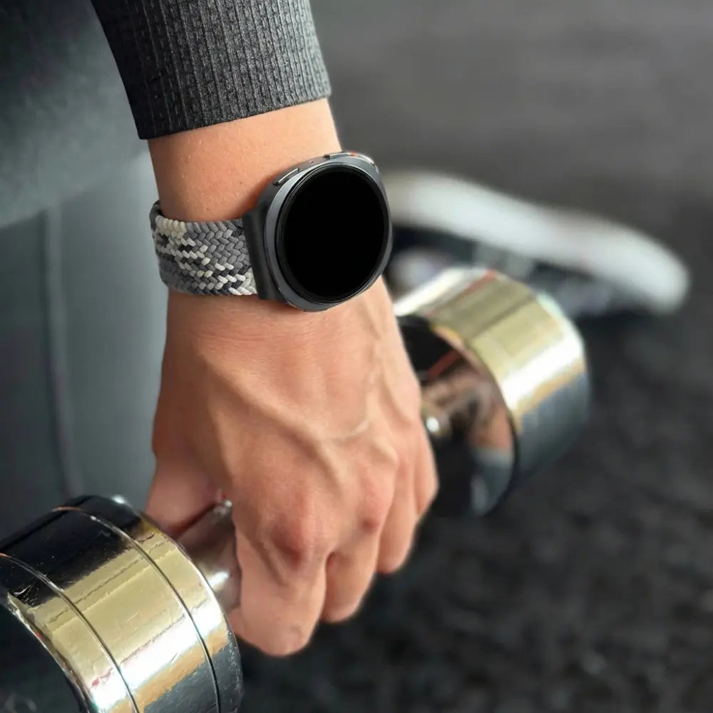 Bandz Samsung Galaxy Watch 8 - 44mm magnetisch geweven bandje (mandala zwart)