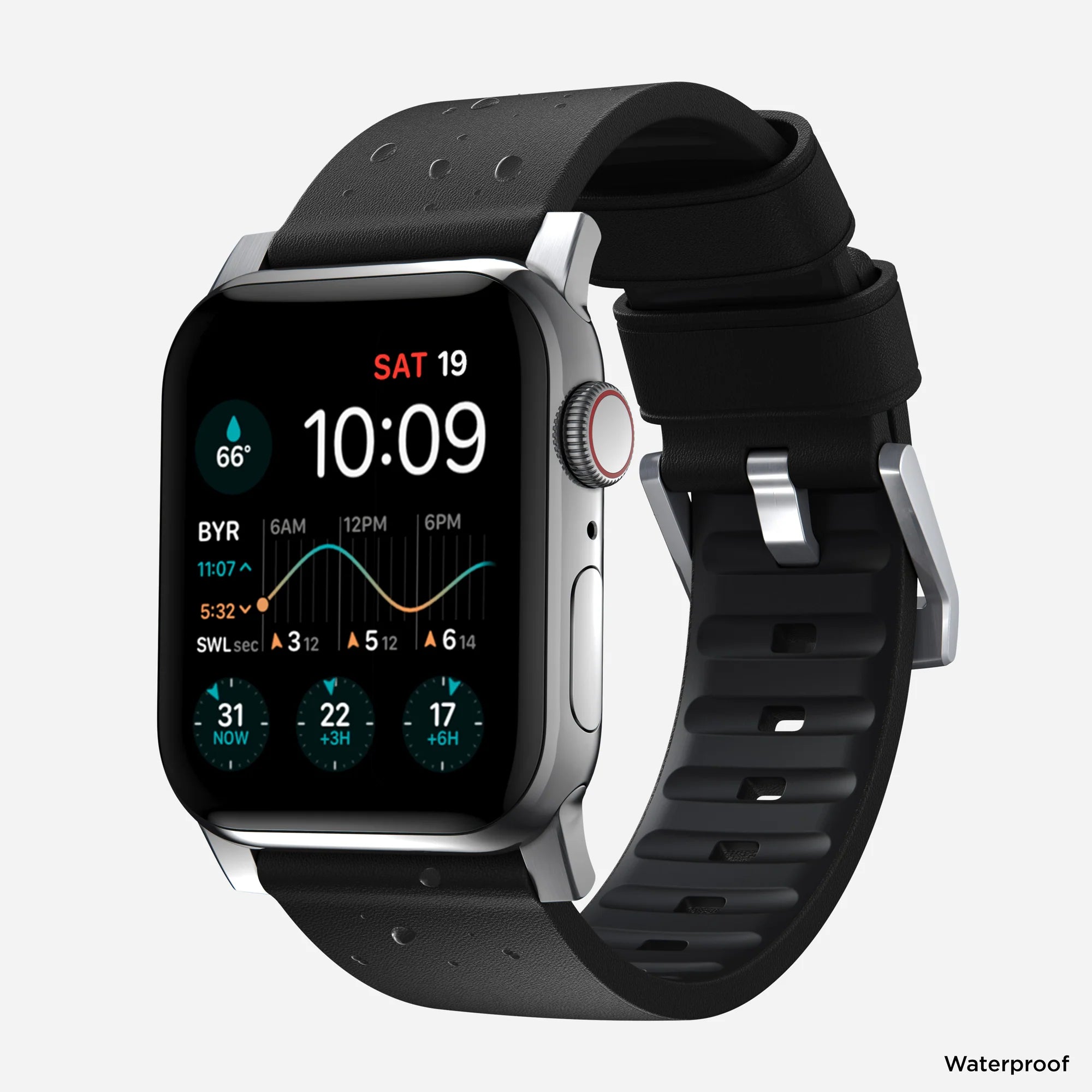 Nomad Active Pro Apple Watch hybride bandje (zwart/zilver)