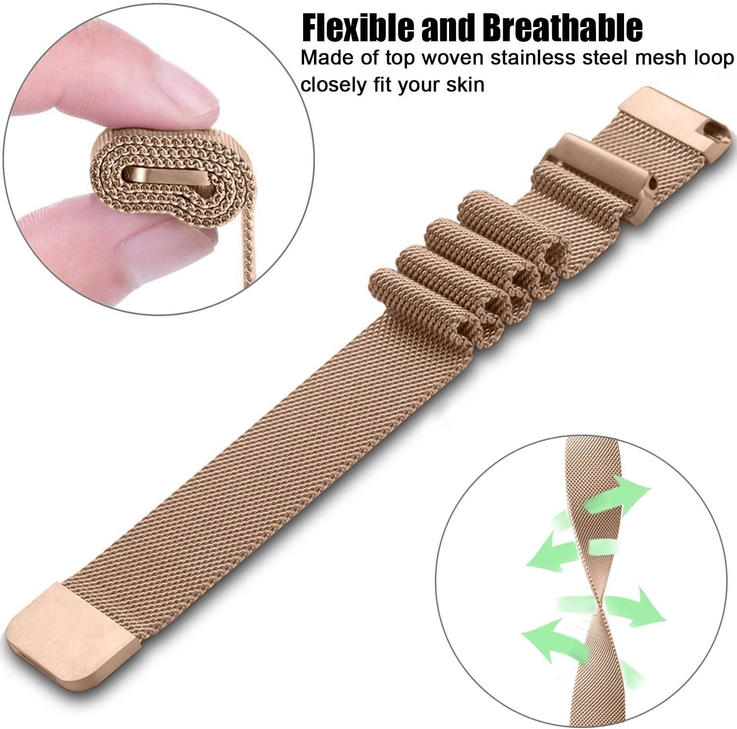 Garmin Venu 4 - 45mm Milanese Strap (Rose Gold)