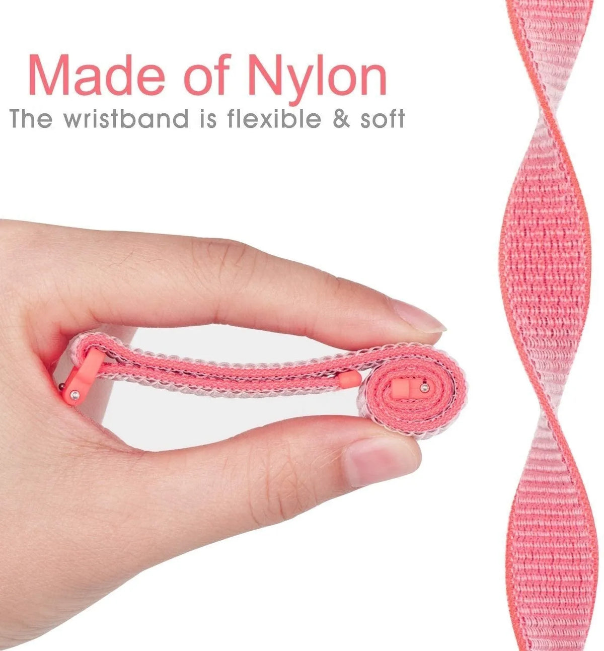 Nylon Strap, pink/red, infographic (USP banner)