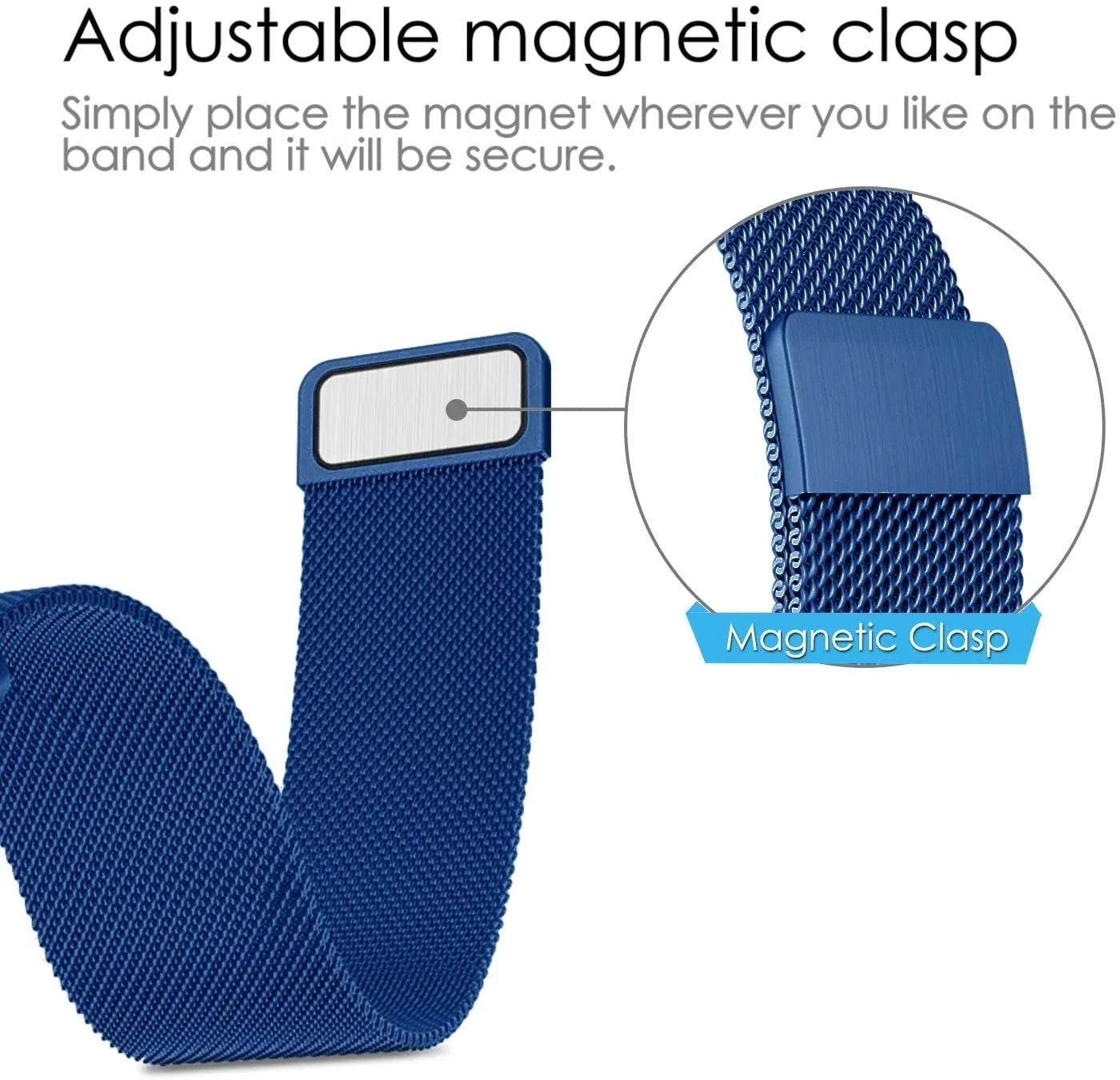 Milanese Strap, blue, promotional banner