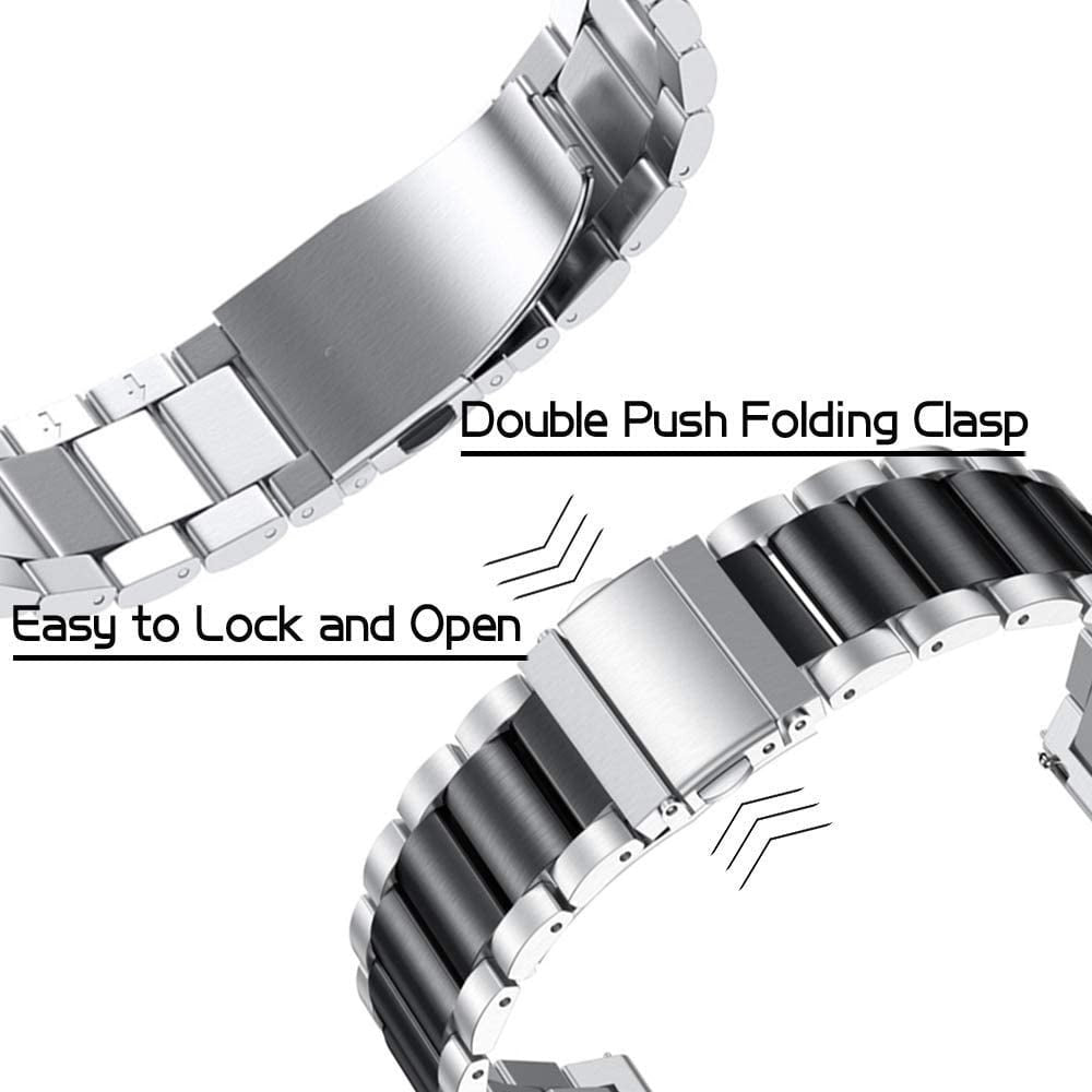 Huawei Watch 5 - 42mm stalen band zilver/zwart