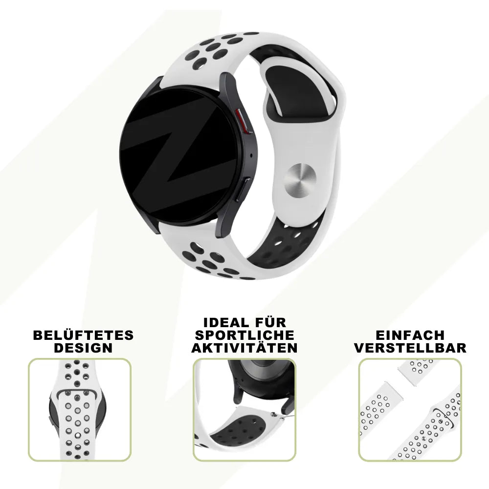 Bandz Coros Pace 2 sport band 'Deluxe' (wit/zwart)