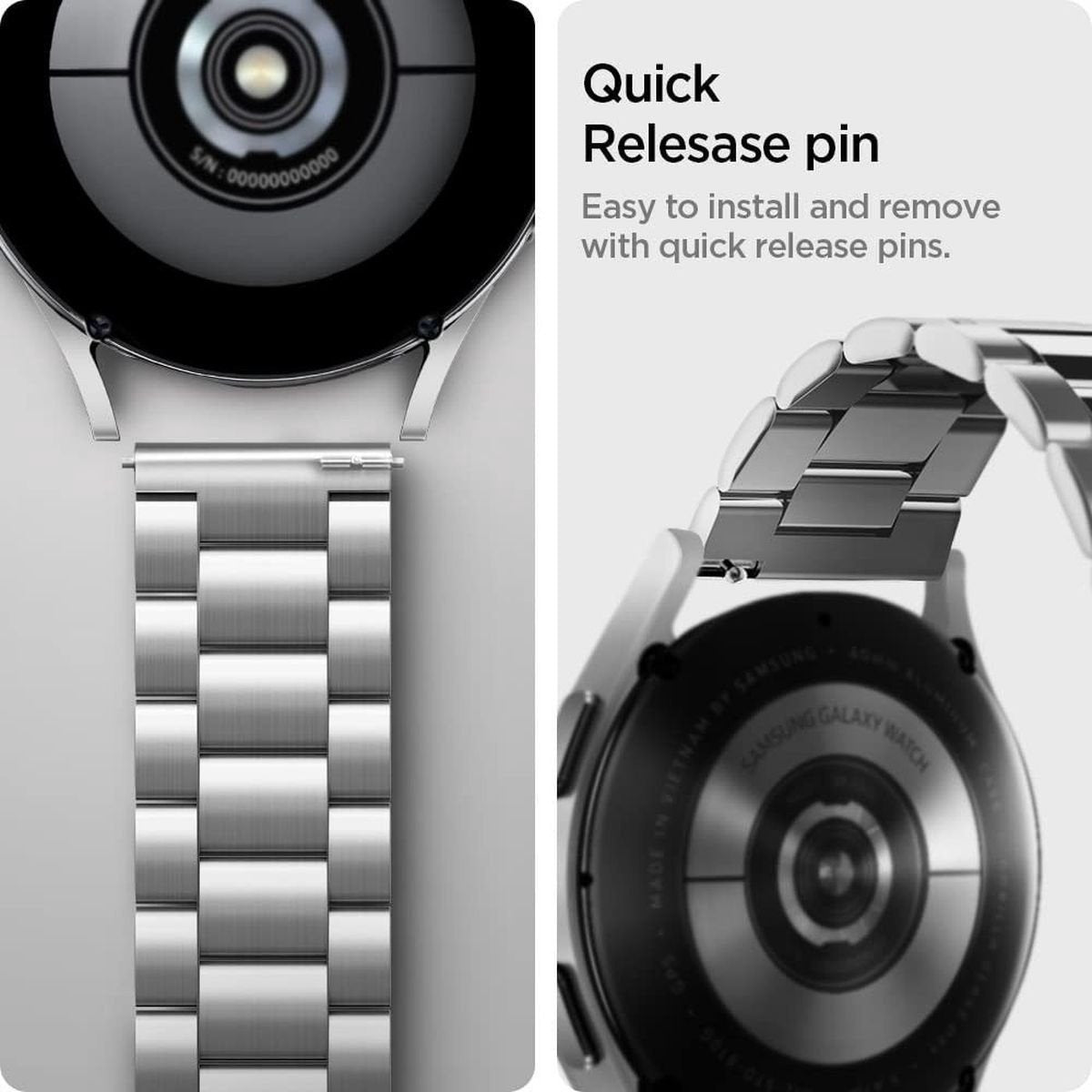Spigen Samsung Galaxy Watch 4 40mm stalen bandje (zilver)