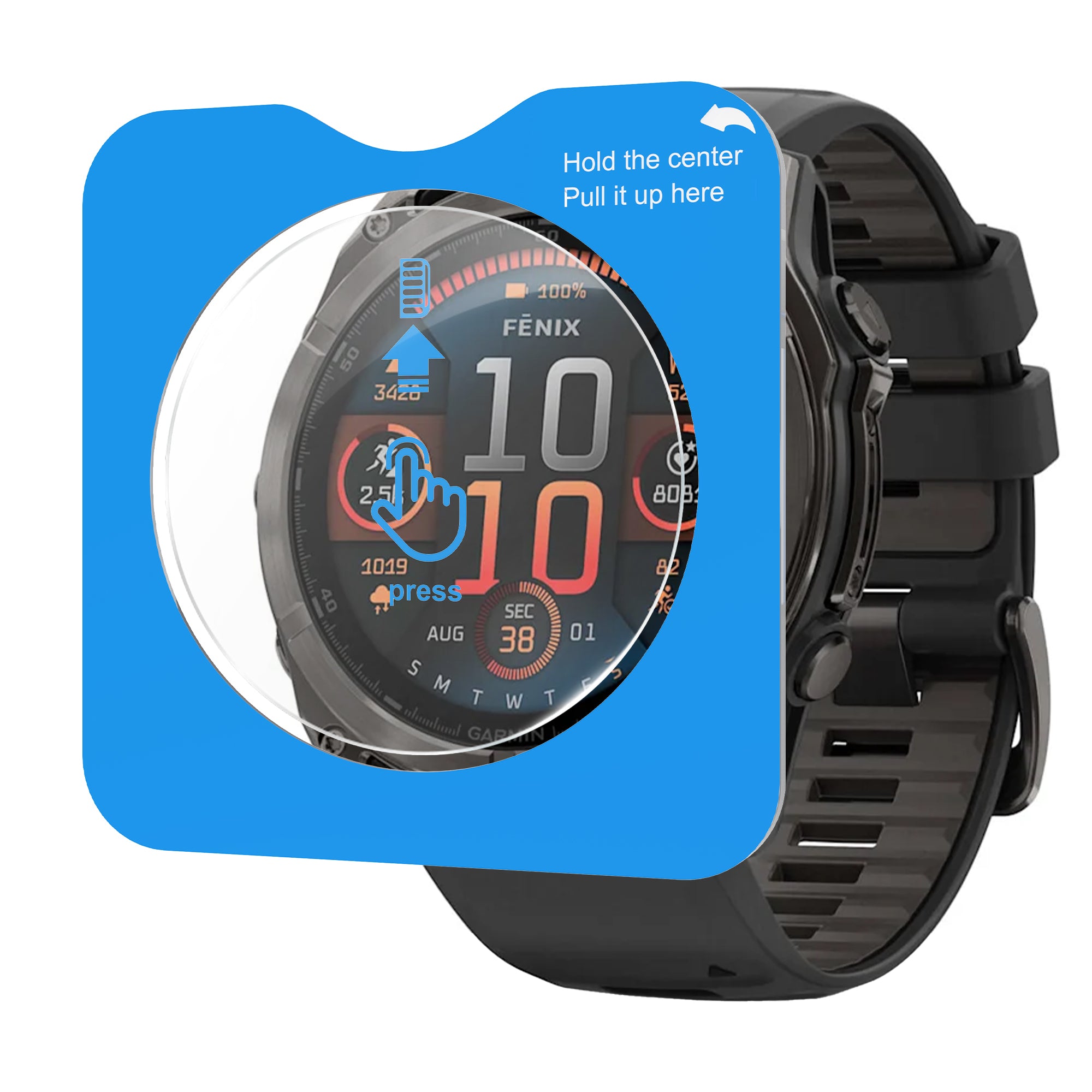 Screenprotector met One-Click tool - Garmin Fenix 8 - 51mm