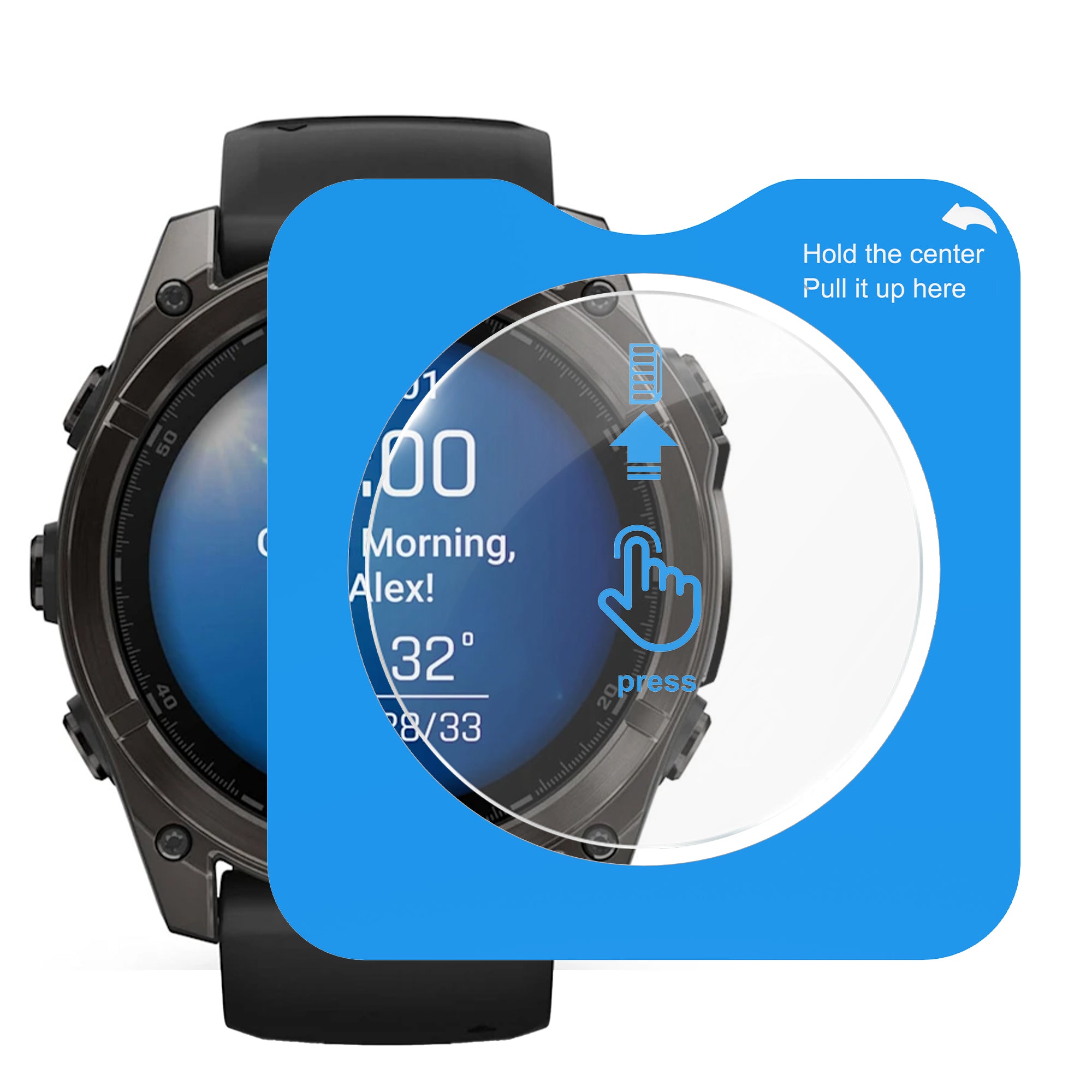 Screenprotector met One-Click tool - Garmin Fenix 8 - 51mm