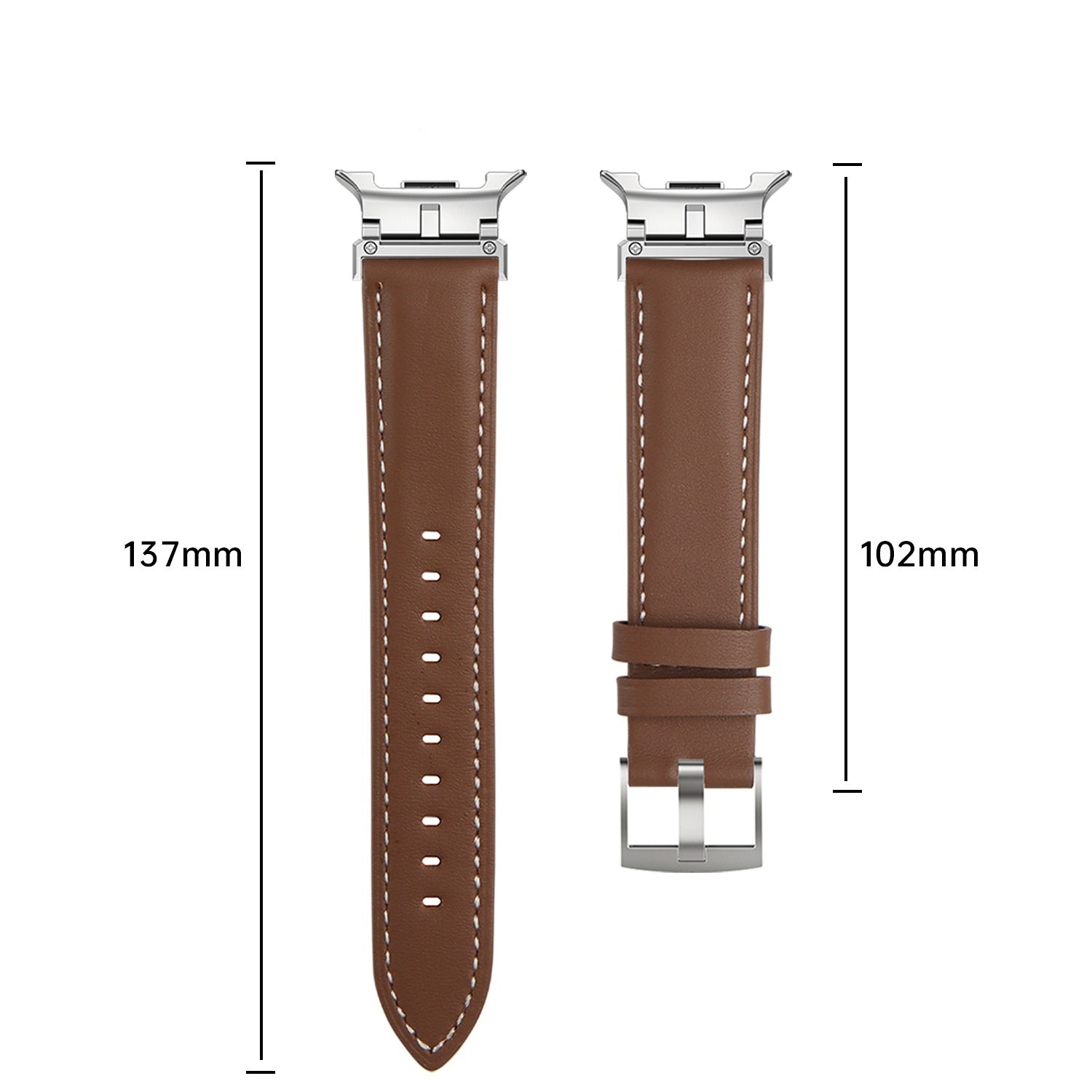 Samsung Galaxy Watch 8 - 44mm luxe leren bandje (grijs)