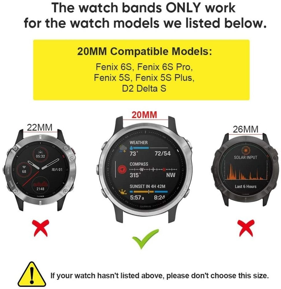 Garmin Fenix 5s / 6s nylon gesp band (grijs)