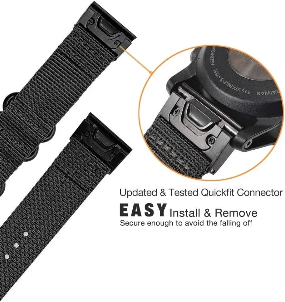 Garmin Fenix 8 Pro - 51mm Nylon Strap with Buckle (Black)