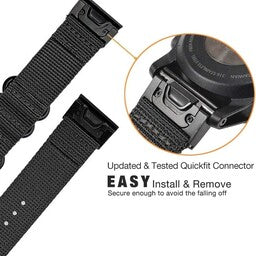 Garmin Instinct 3 - 50mm nylon gesp band (zwart)