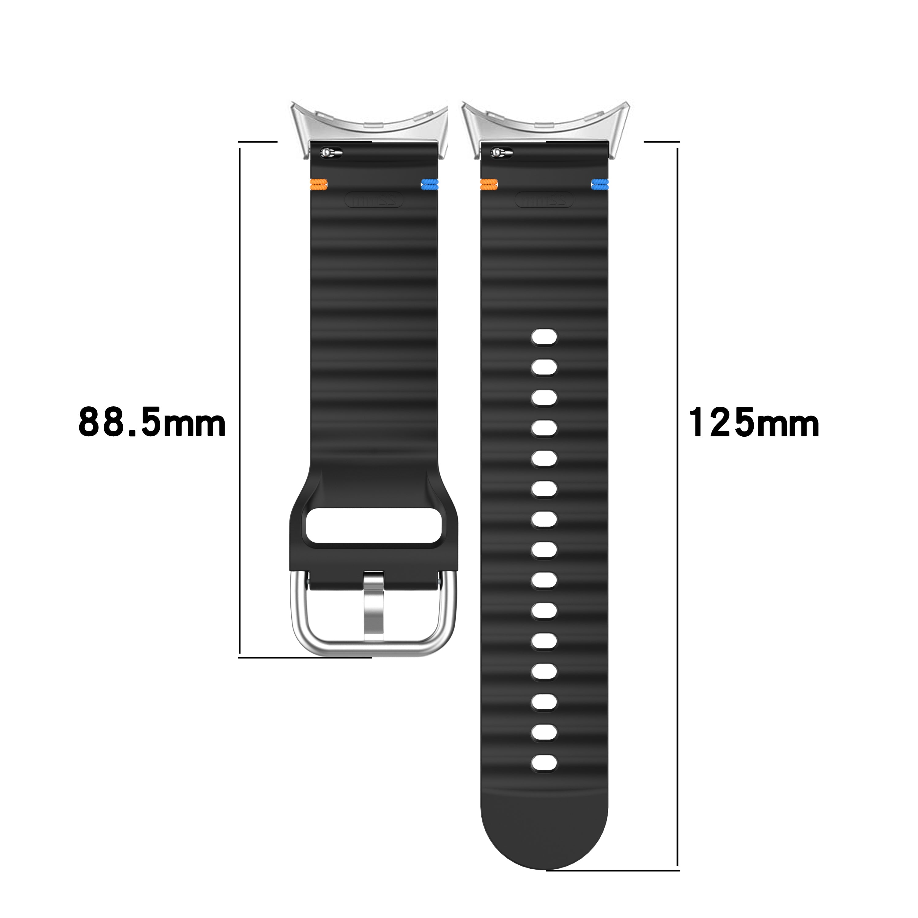 Google Pixel Watch 4 - 45mm Wave Silicone Strap (Black)