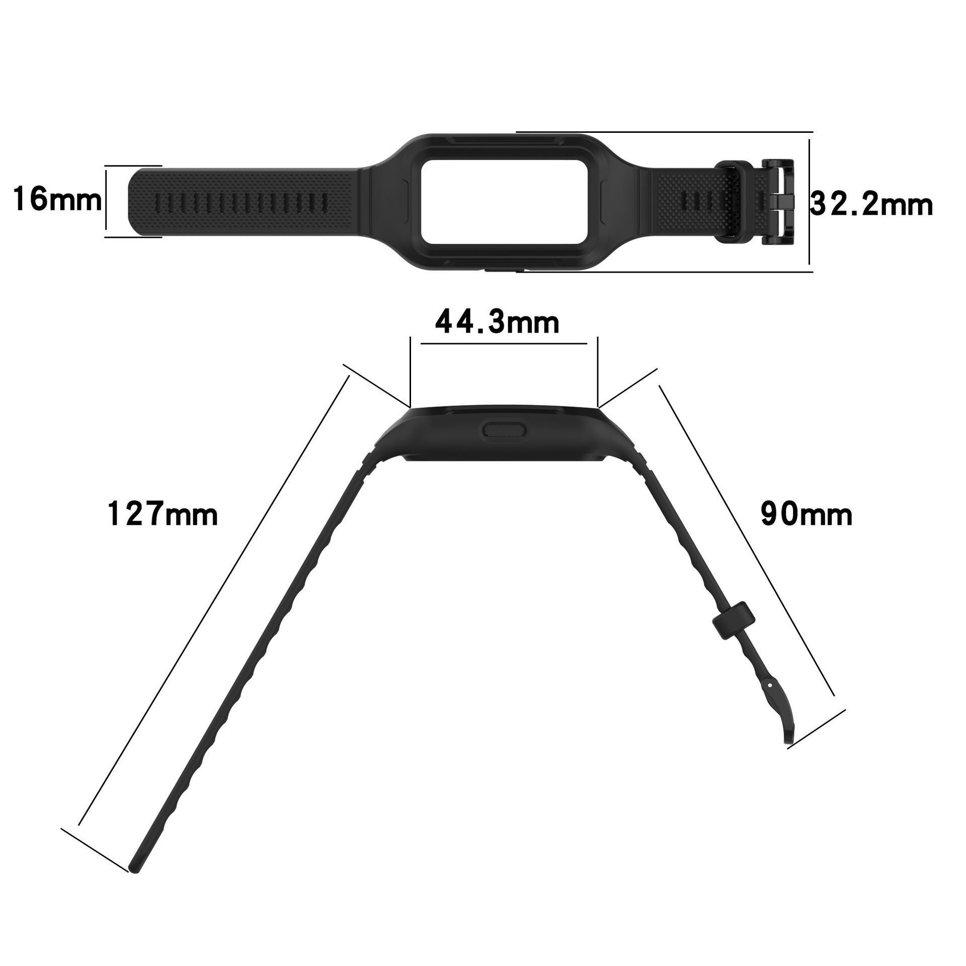 Huawei Band 9 TPU bandje met frame (zwart)
