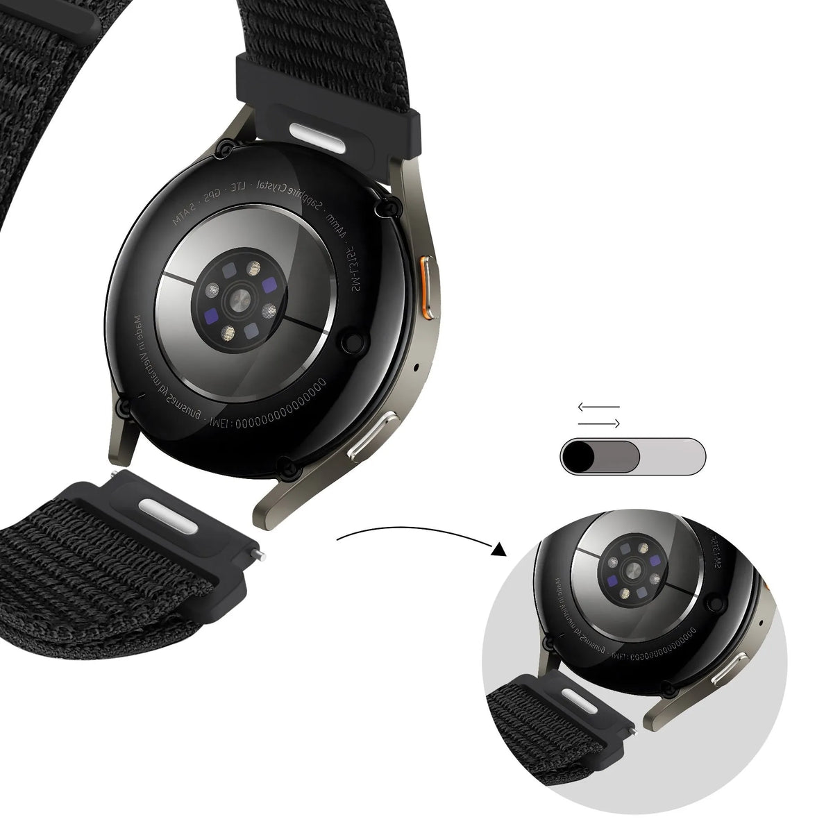 Bandz Amazfit GTS 2 Nylon Strap 'Easy Fit' (Black)