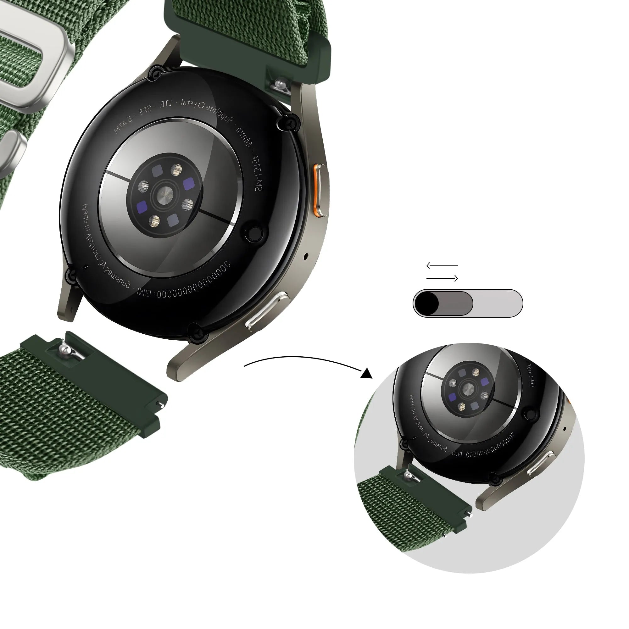 Bandz Amazfit GTR 3 (Pro) Alpine nylon band (olijfgroen)