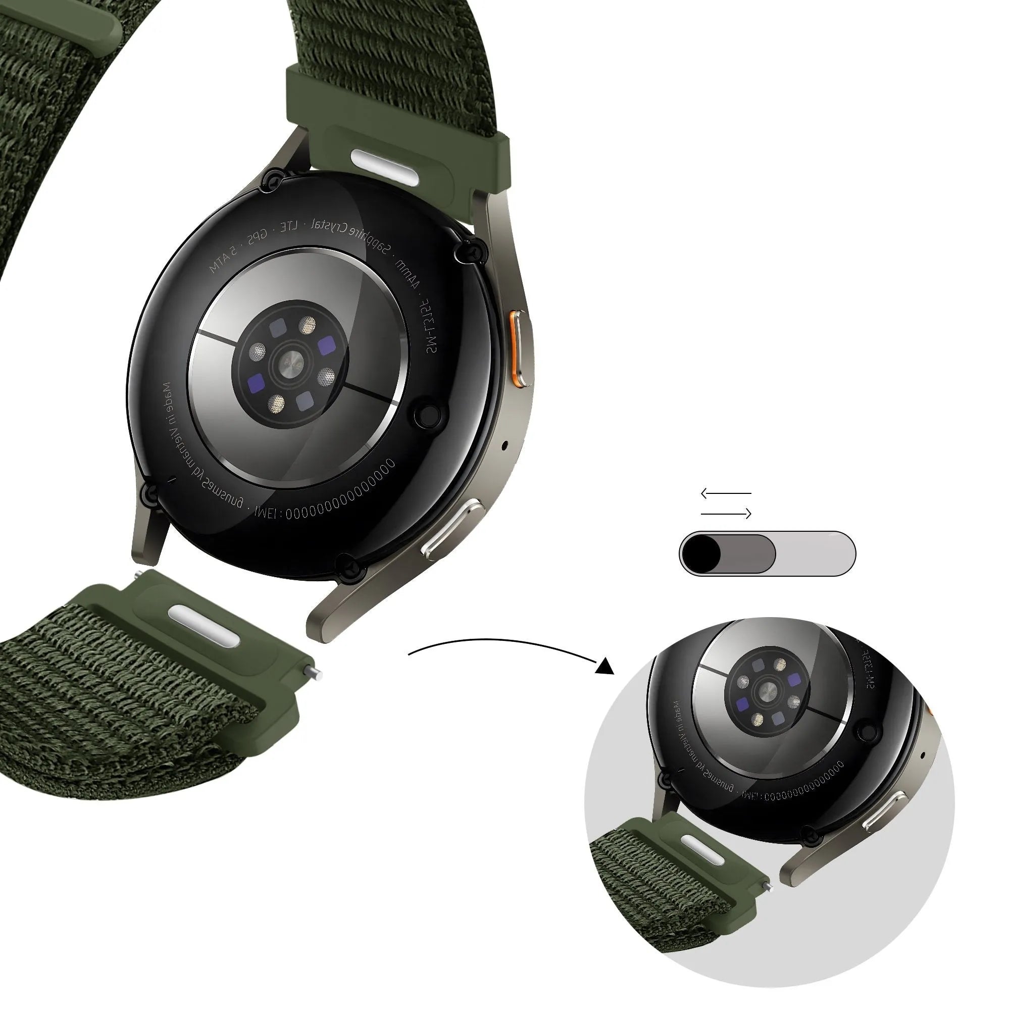 Bandz Coros Apex 42mm Nylon Strap 'Easy Fit' (Green)