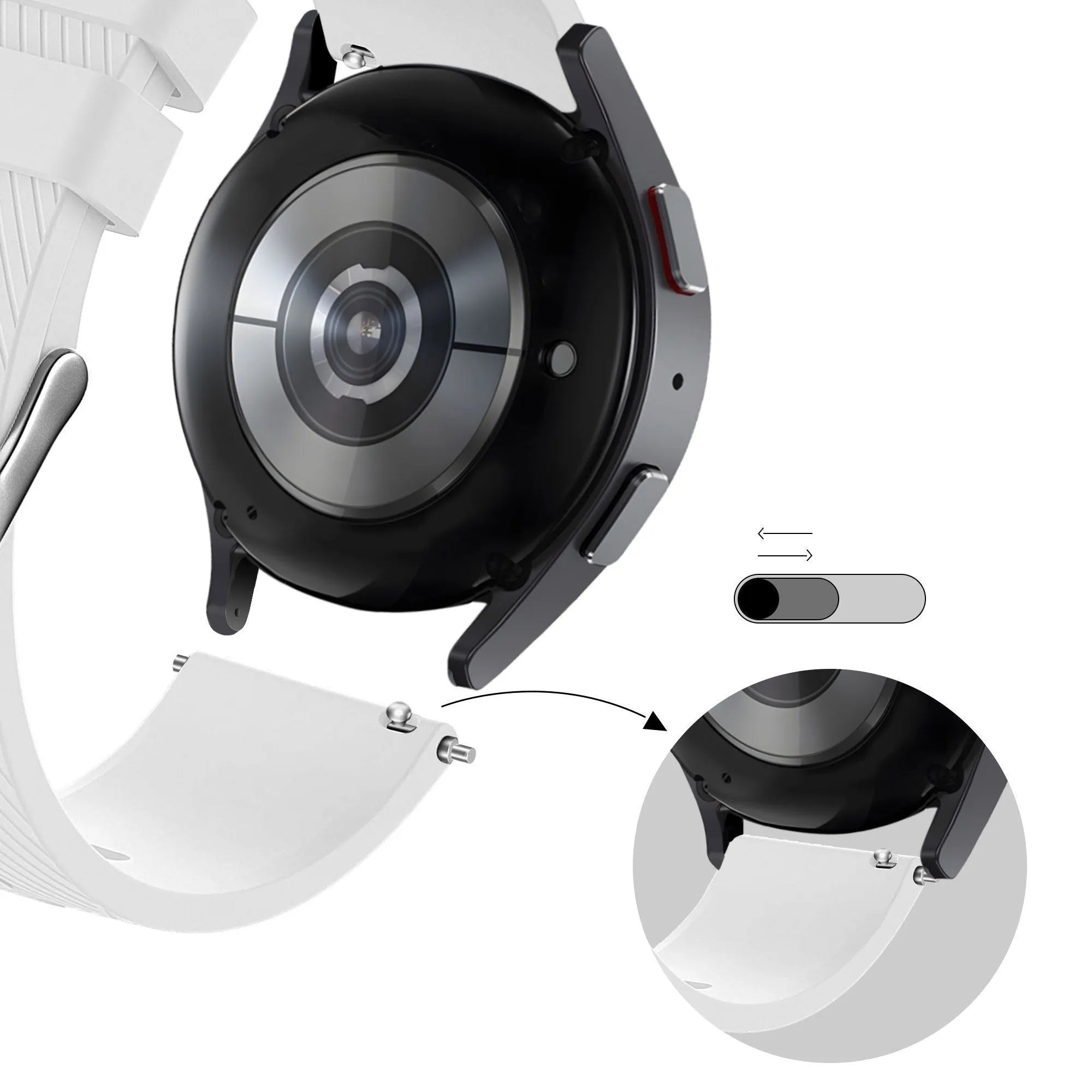 Bandz ICE fit RT 3.0 - 36mm siliconen band 'Deluxe' (wit)
