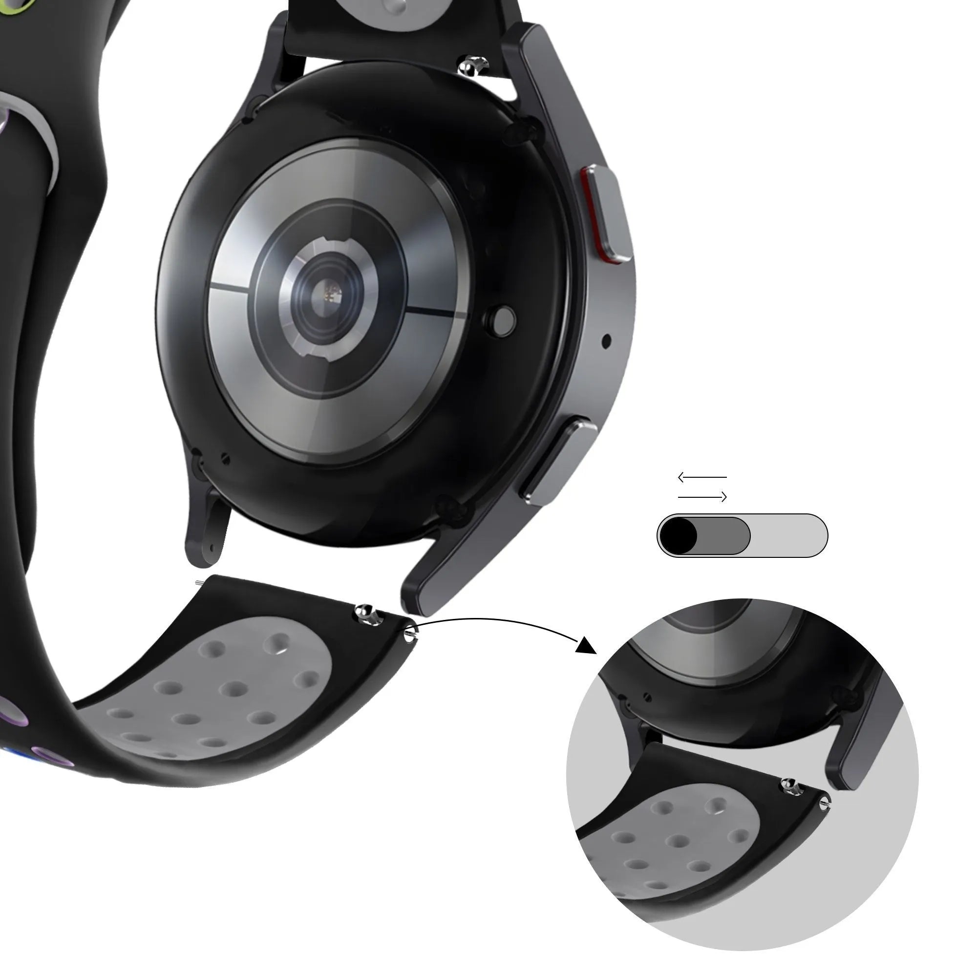 Bandz Levowatch Eve sport band 'Deluxe' (zwart kleurrijk)