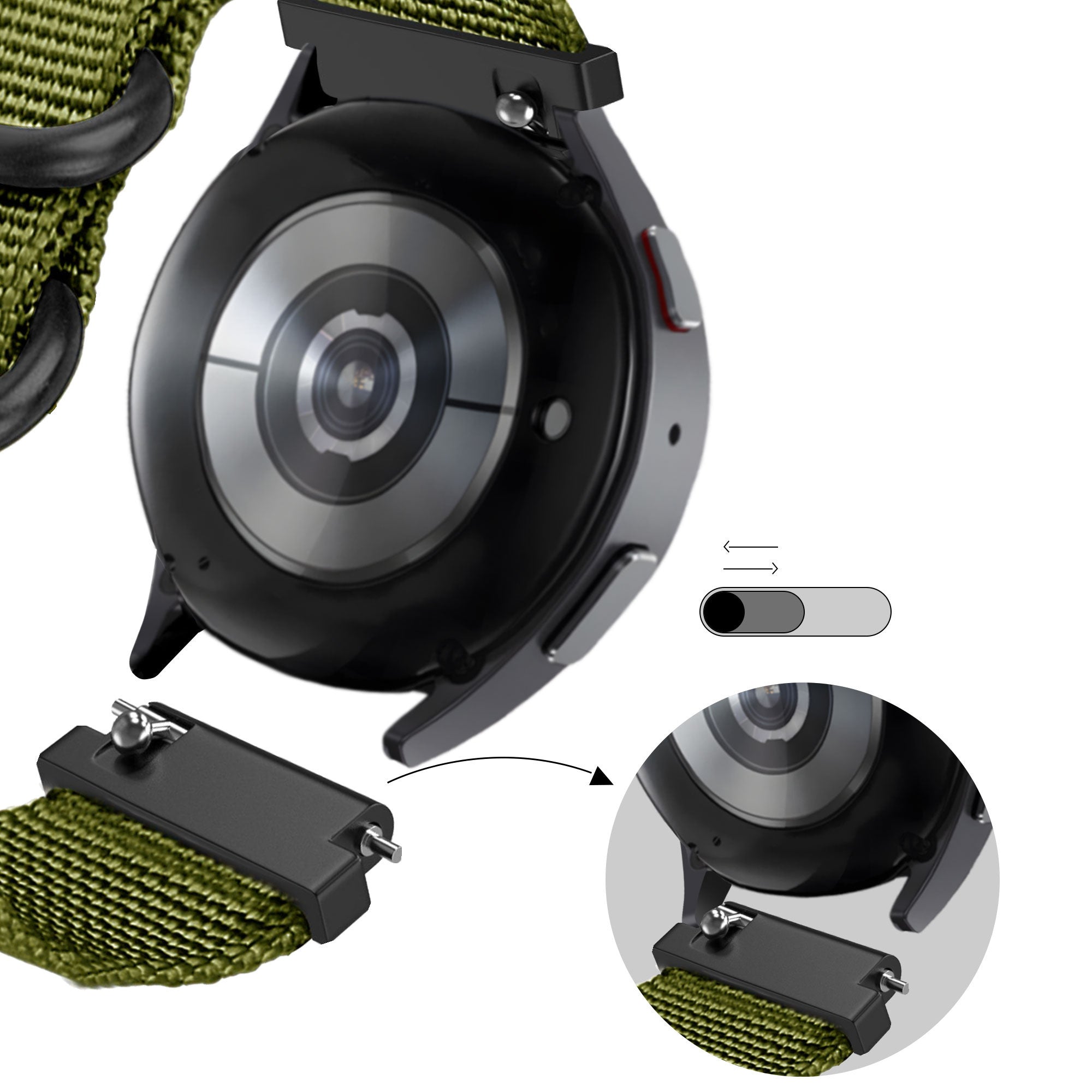 Bandz CMF Watch Pro 2 nylon band met gesp (groen)