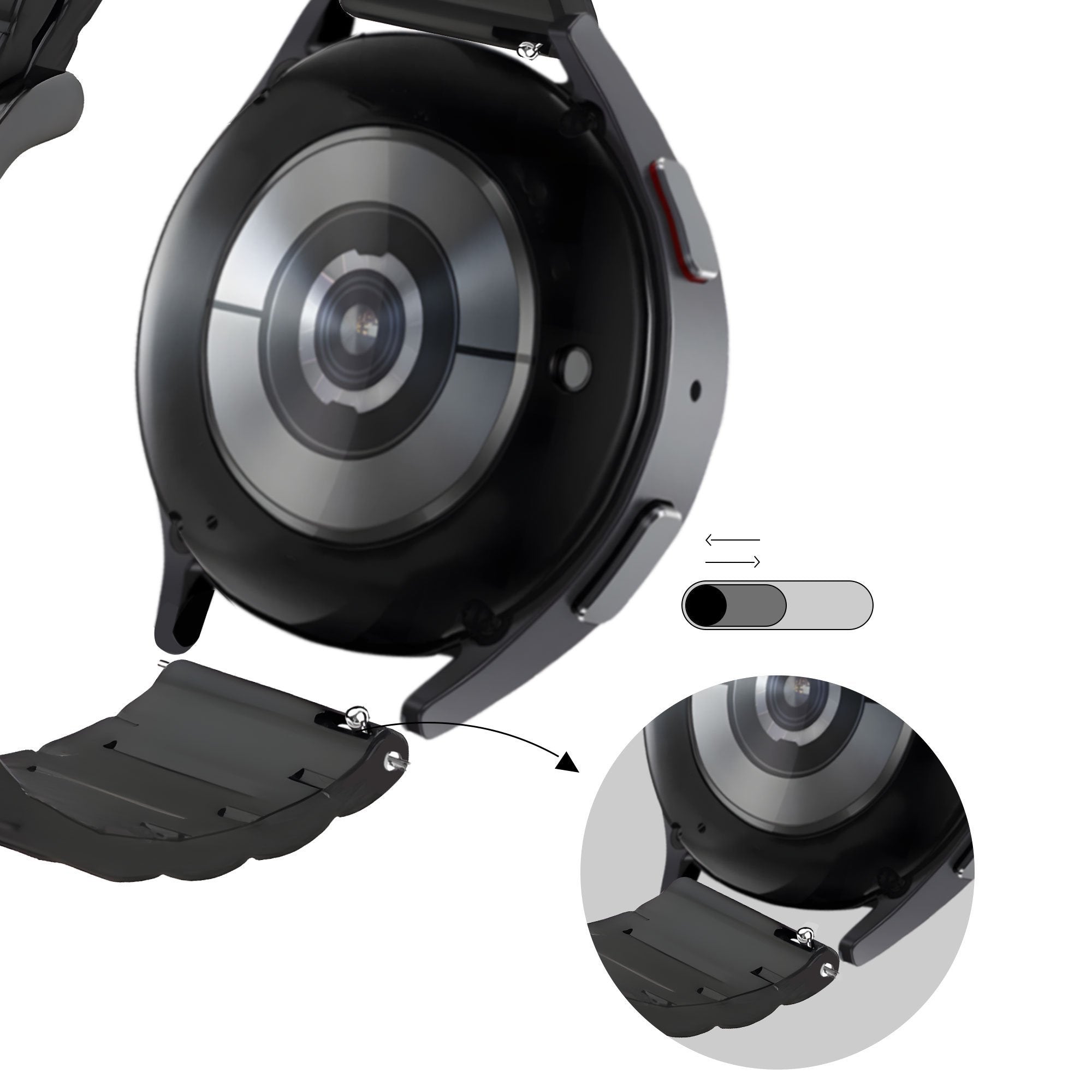 Bandz Huawei Watch GT 5 Pro - 46mm sport band gestreept (zwart/rood)