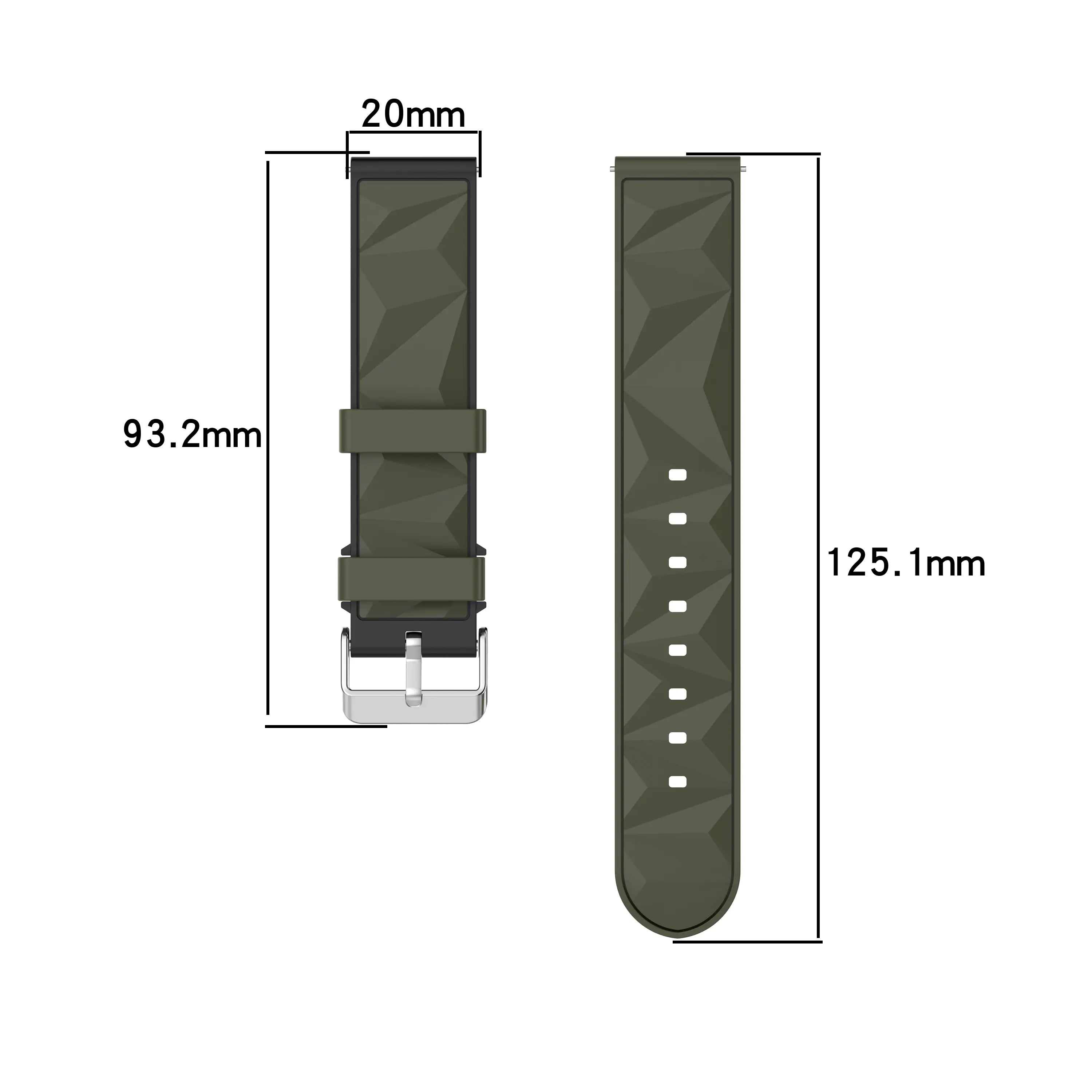 Amazfit Bip U Diamond Sport Strap (Army Green/Black)