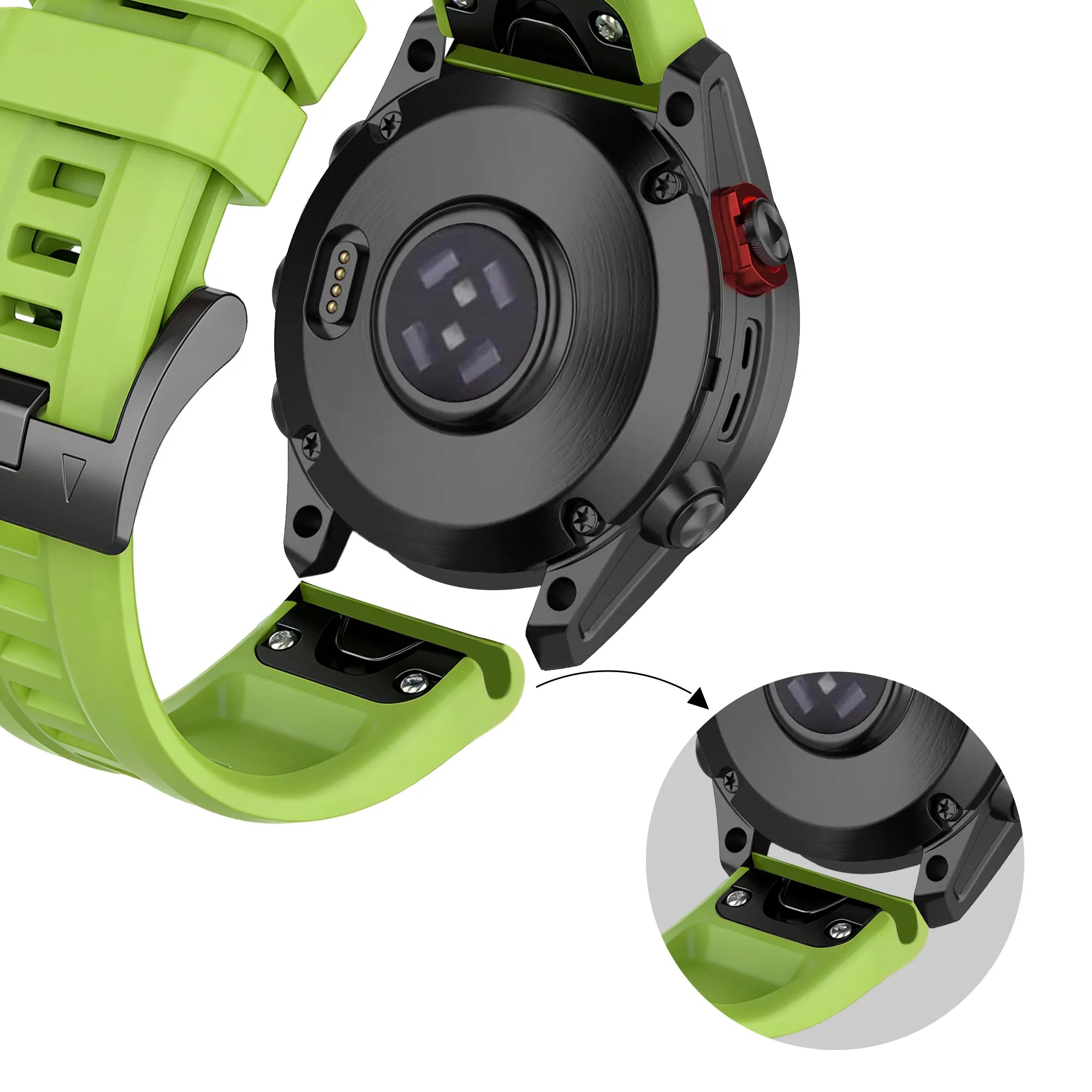 Bandz Garmin Tactix 8 - 47mm Silicone Strap 'Classic' (Light Green)