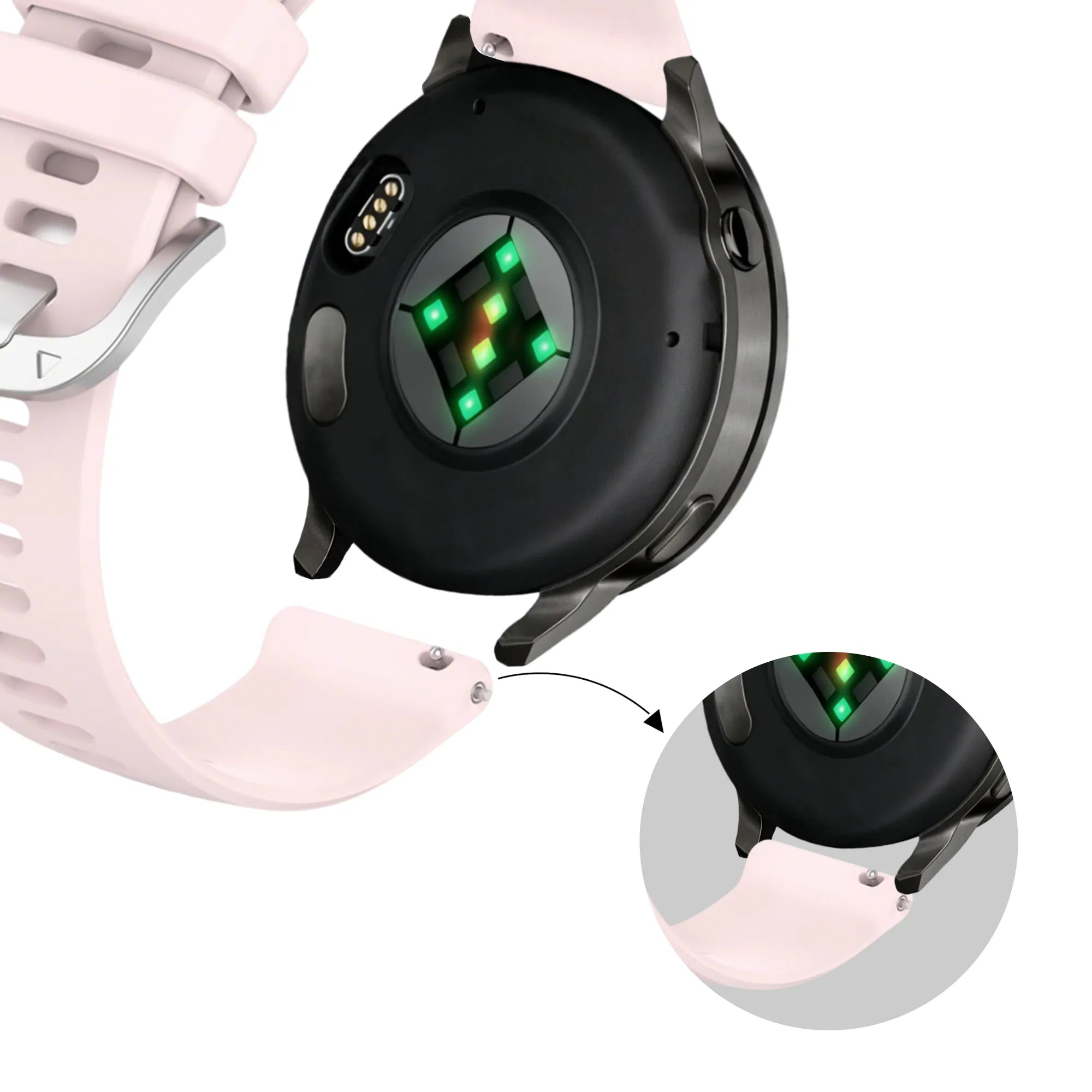 Bandz Garmin Vivomove 3s siliconen band 'Classic' (lichtroze)
