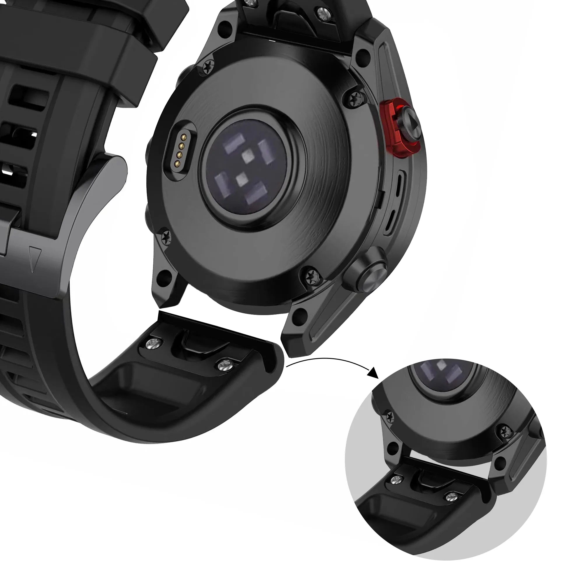 Bandz Garmin Instinct 2x siliconen band 'Classic' (zwart)
