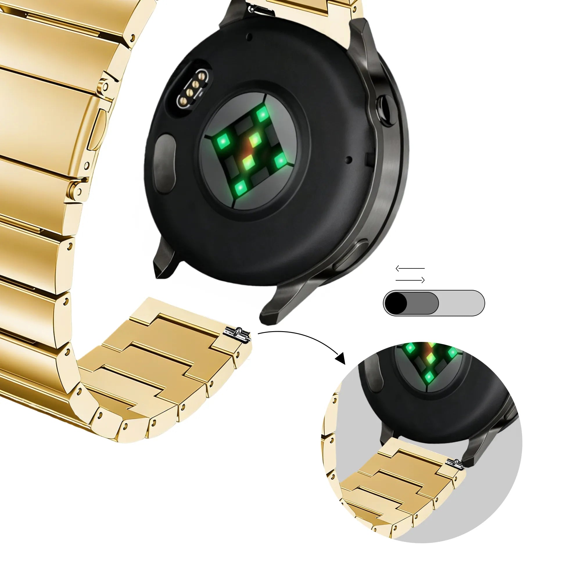 Bandz Garmin Approach S12 Steel Strap 'One Bead' (Gold)