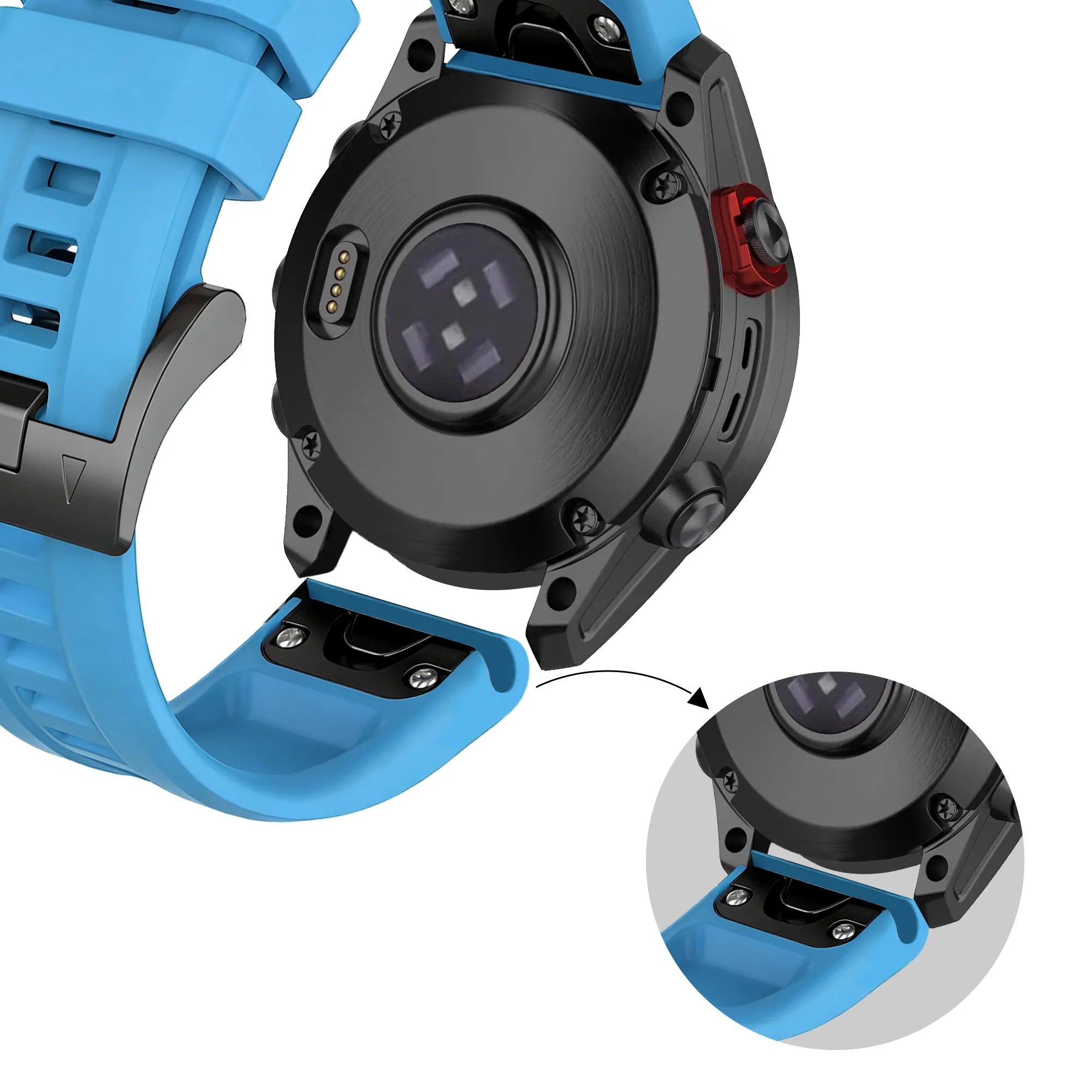 Bandz Garmin Instinct 2x siliconen band 'Classic' (sky blue)