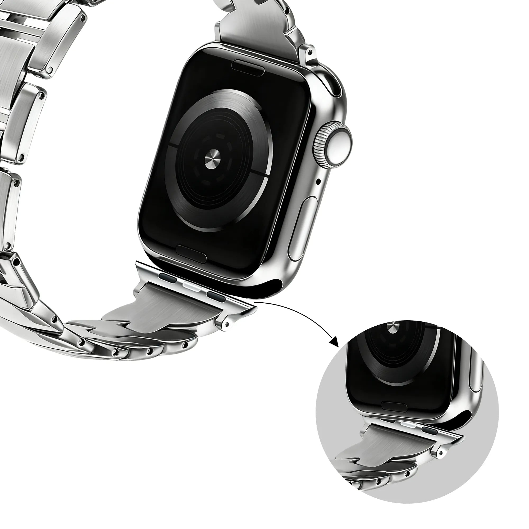 Bandz Apple Watch luxe metalen band 'Twisted' (zilver)
