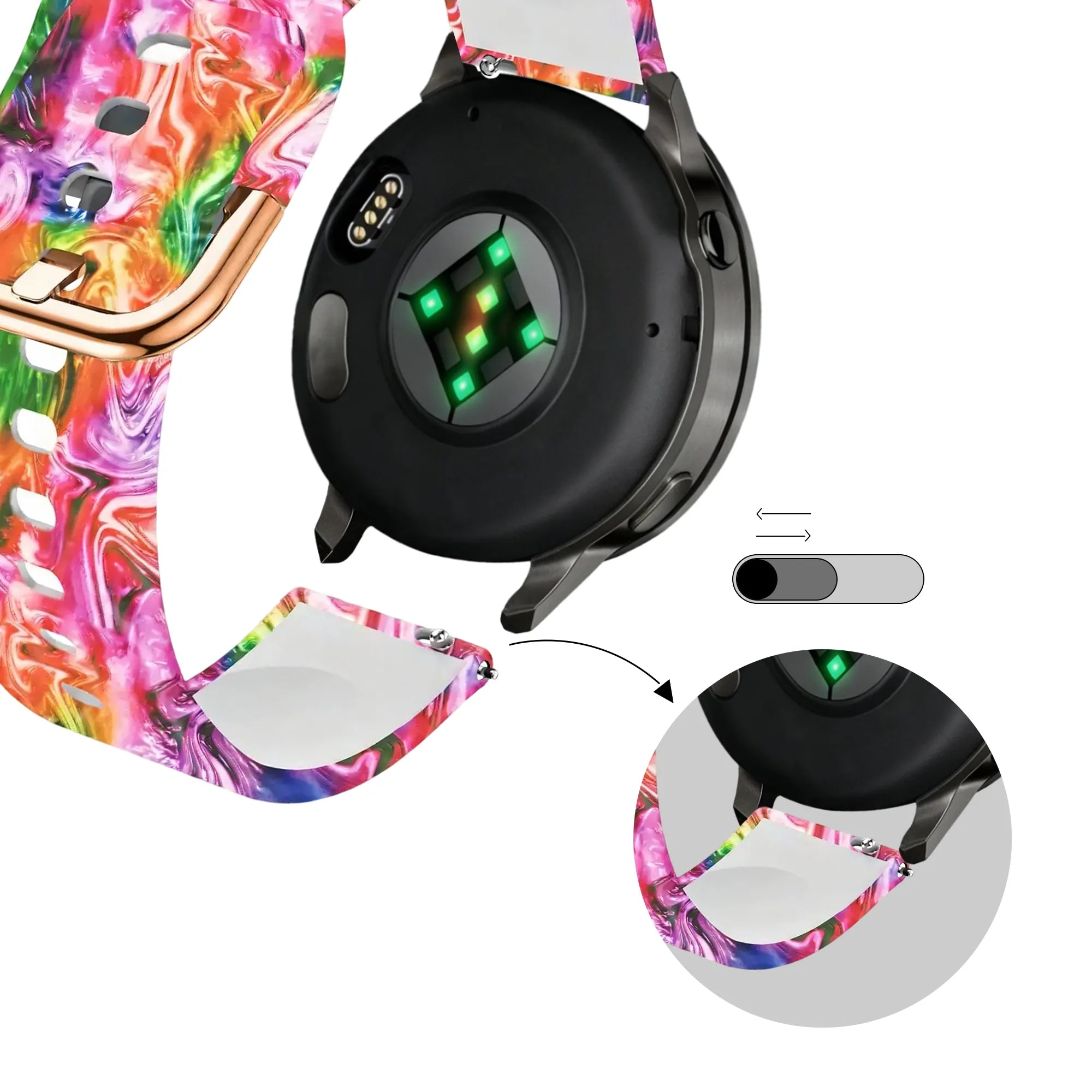Bandz Garmin Forerunner 265s siliconen band 'Colourful'