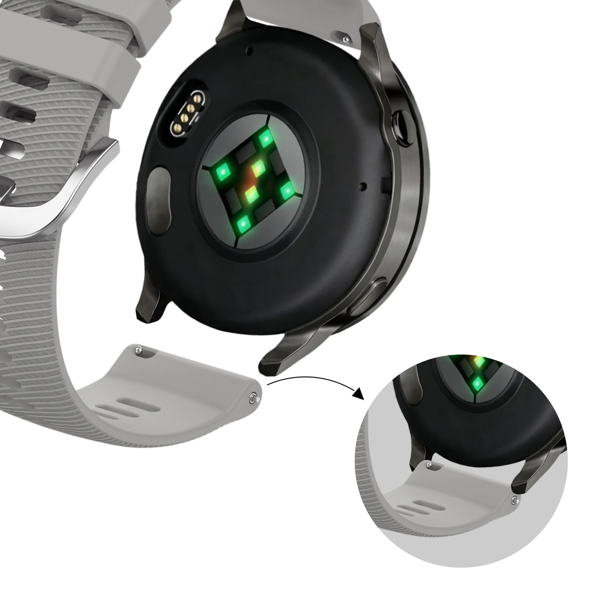 Bandz Garmin Vivomove 3s Silicone Strap 'Deluxe' (Grey)