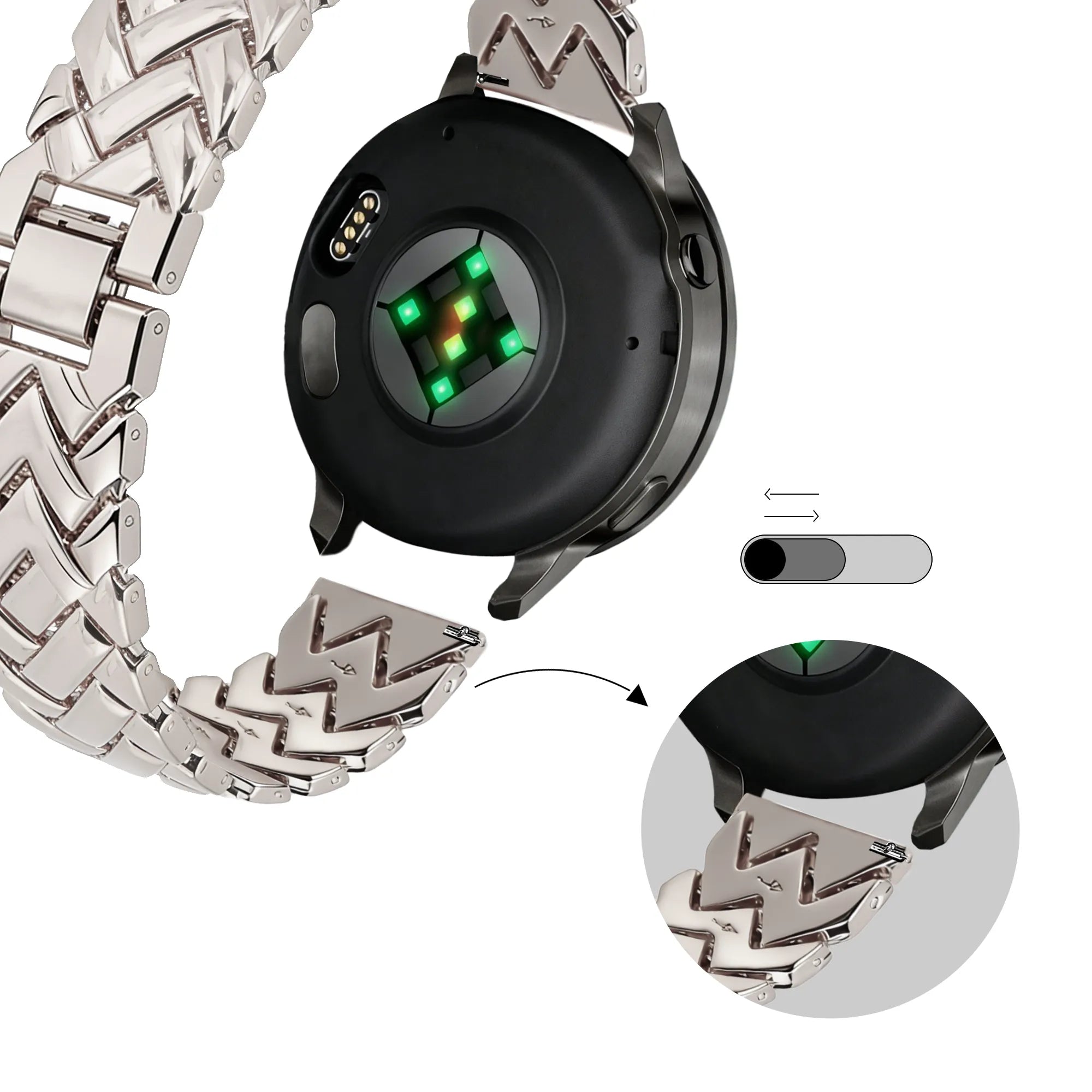 Bandz Huawei Watch GT 6 - 41mm Metal Strap 'V-Type' (Starlight)