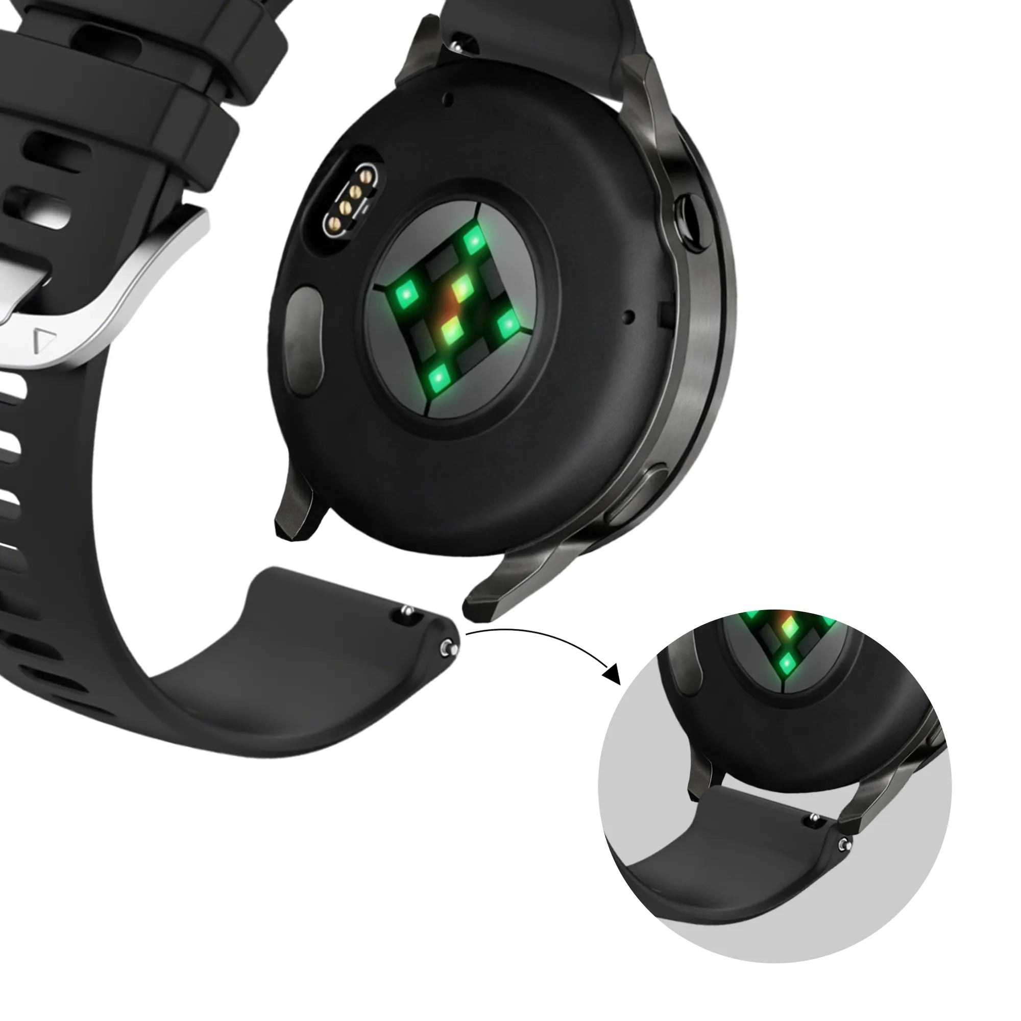 Bandz Garmin Forerunner 265s siliconen band 'Classic' (zwart)
