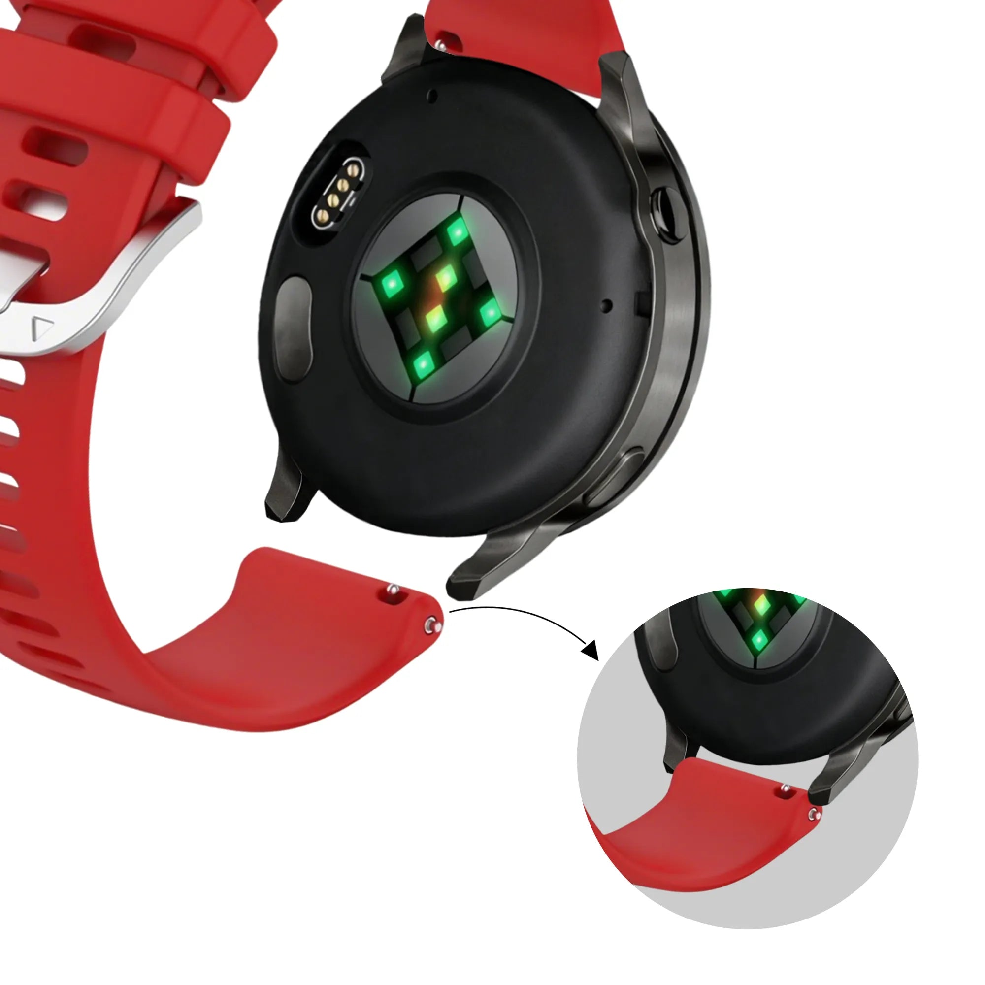 Bandz Garmin Forerunner 255s siliconen band 'Classic' (rood)