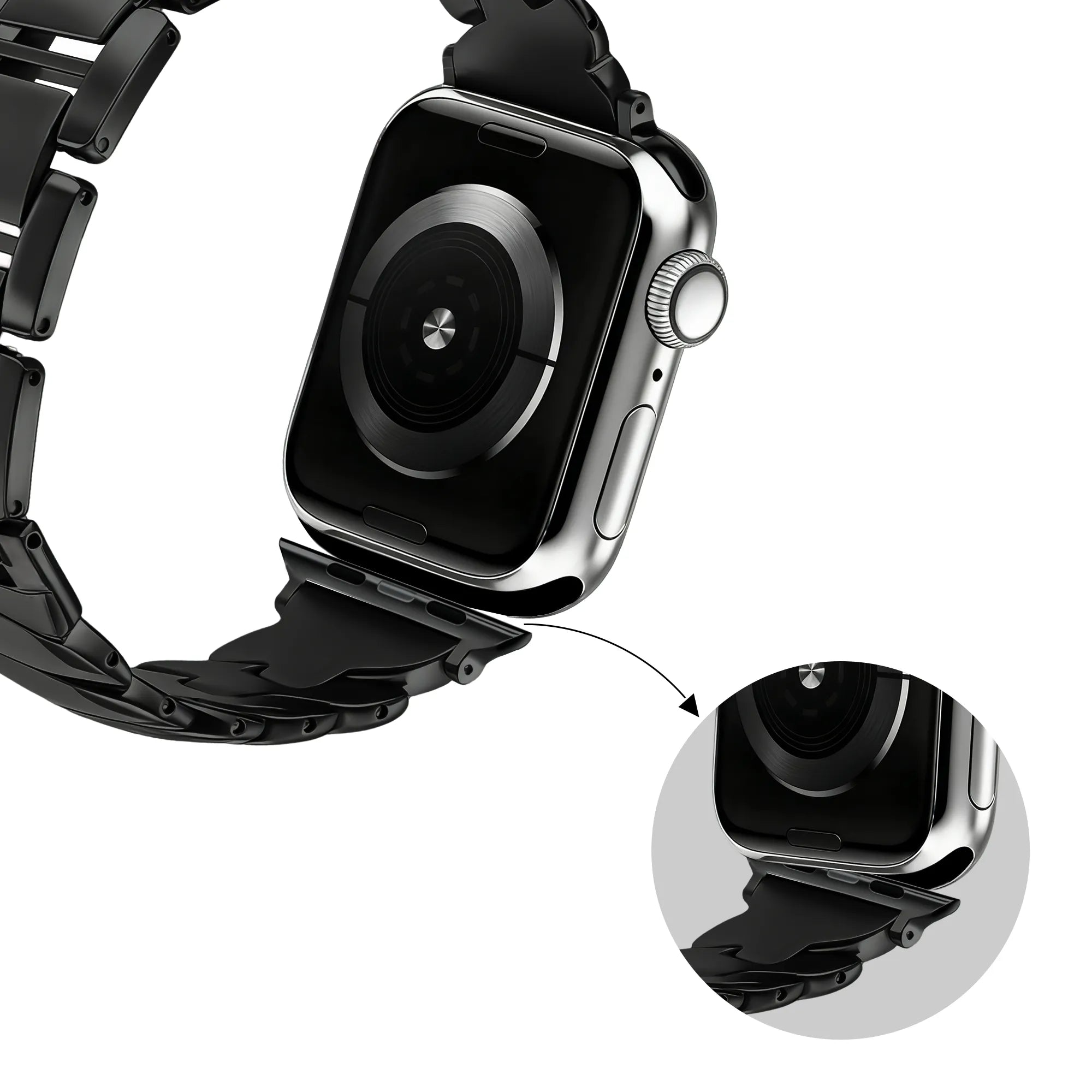 Bandz Apple Watch luxe metalen band 'Twisted' (zwart)