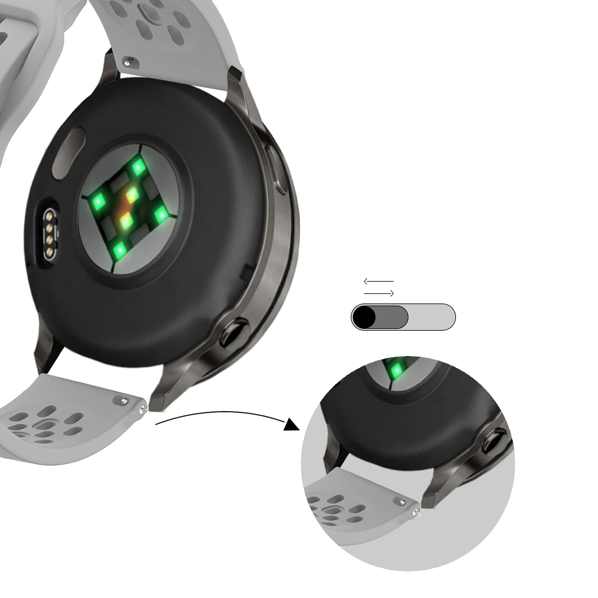 Bandz Garmin Approach S40 siliconen band 'Air' (grijs)